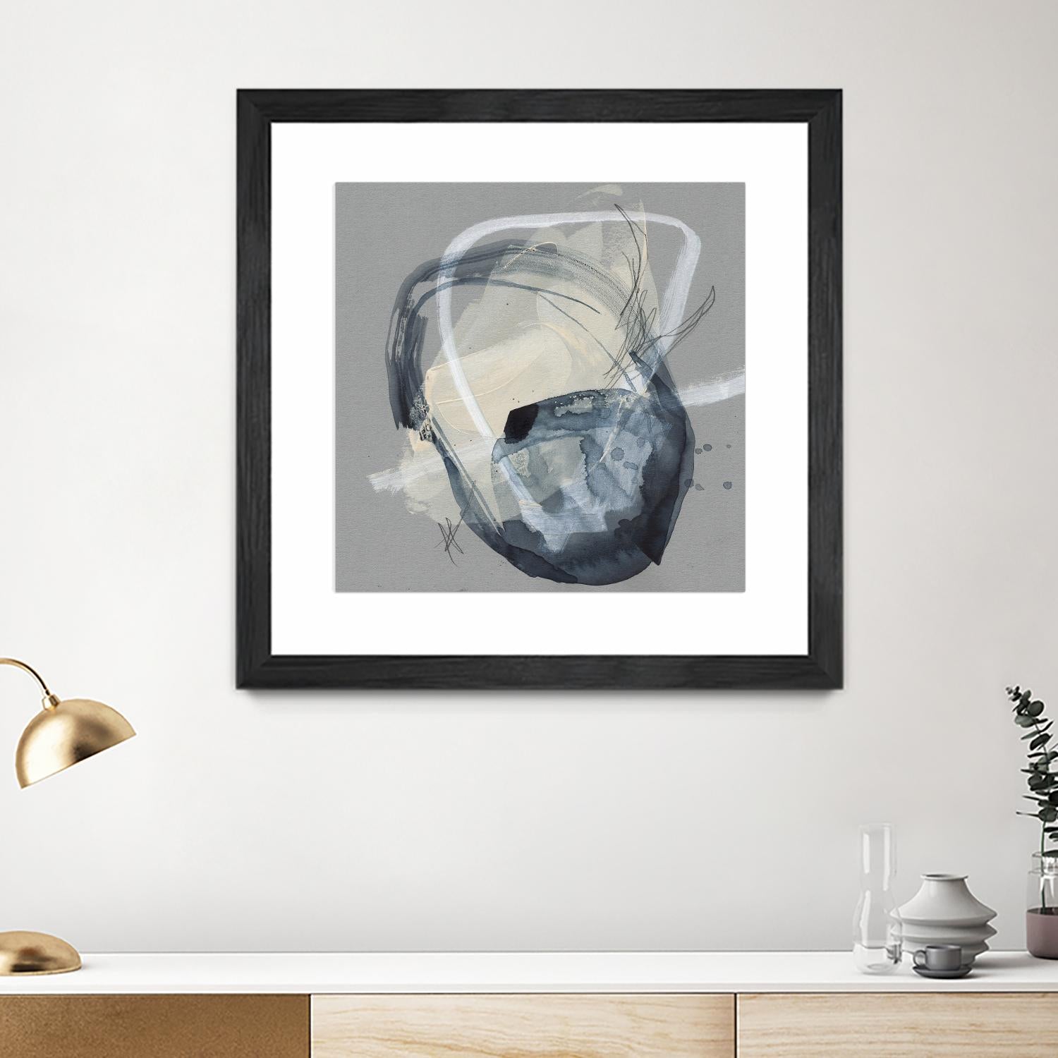 Tandem Loops I by Jennifer Goldberger on GIANT ART - beige watercolour abstract