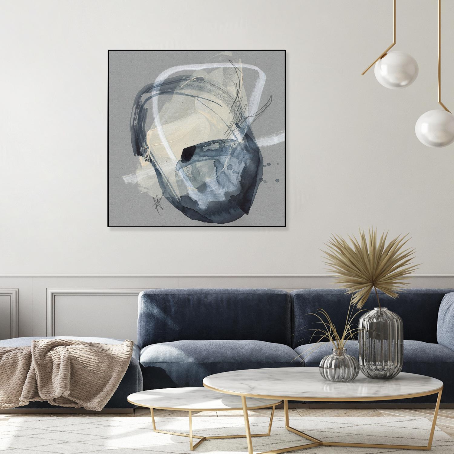 Tandem Loops I by Jennifer Goldberger on GIANT ART - beige watercolour abstract