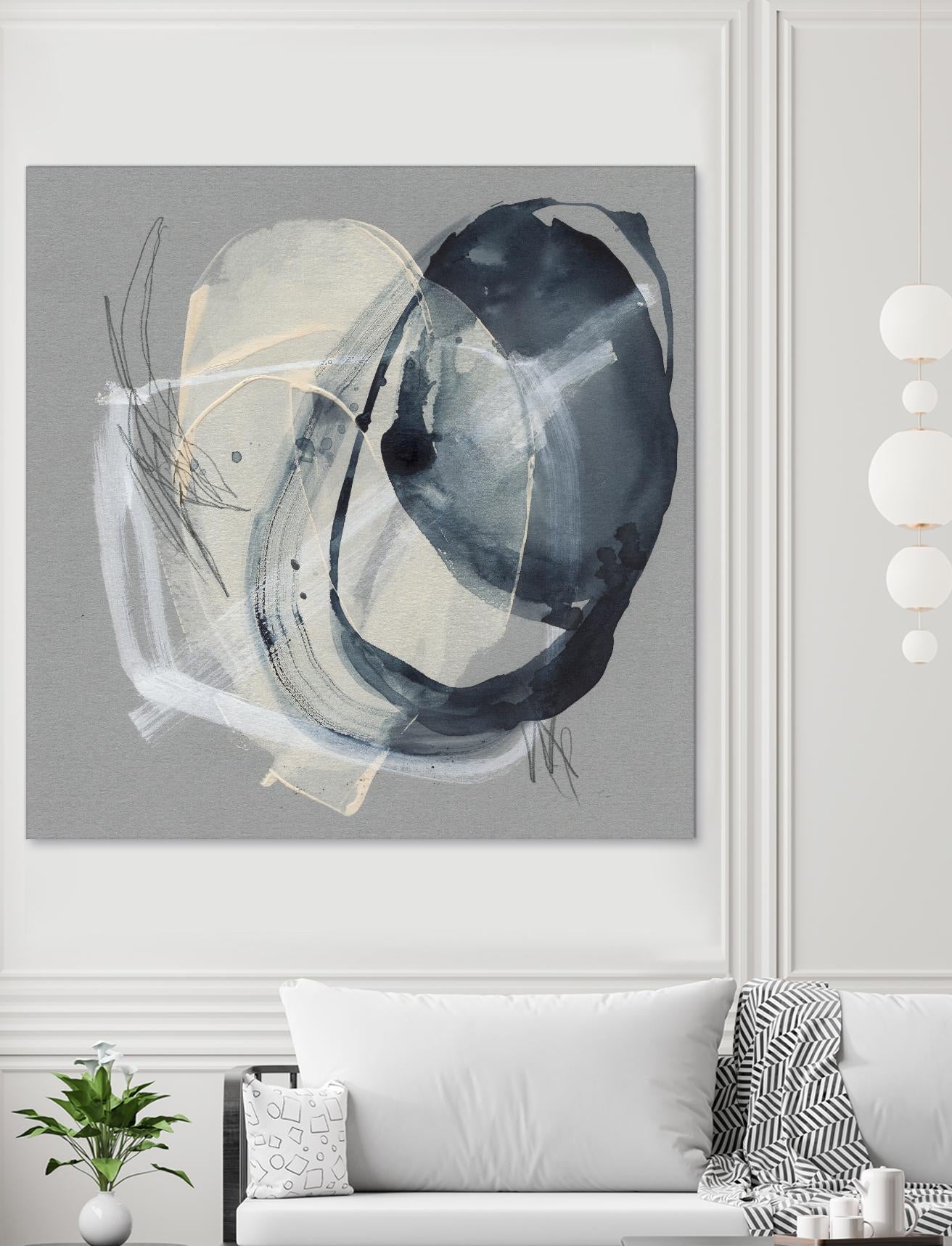 Tandem Loops II by Jennifer Goldberger on GIANT ART - beige abstract abstract