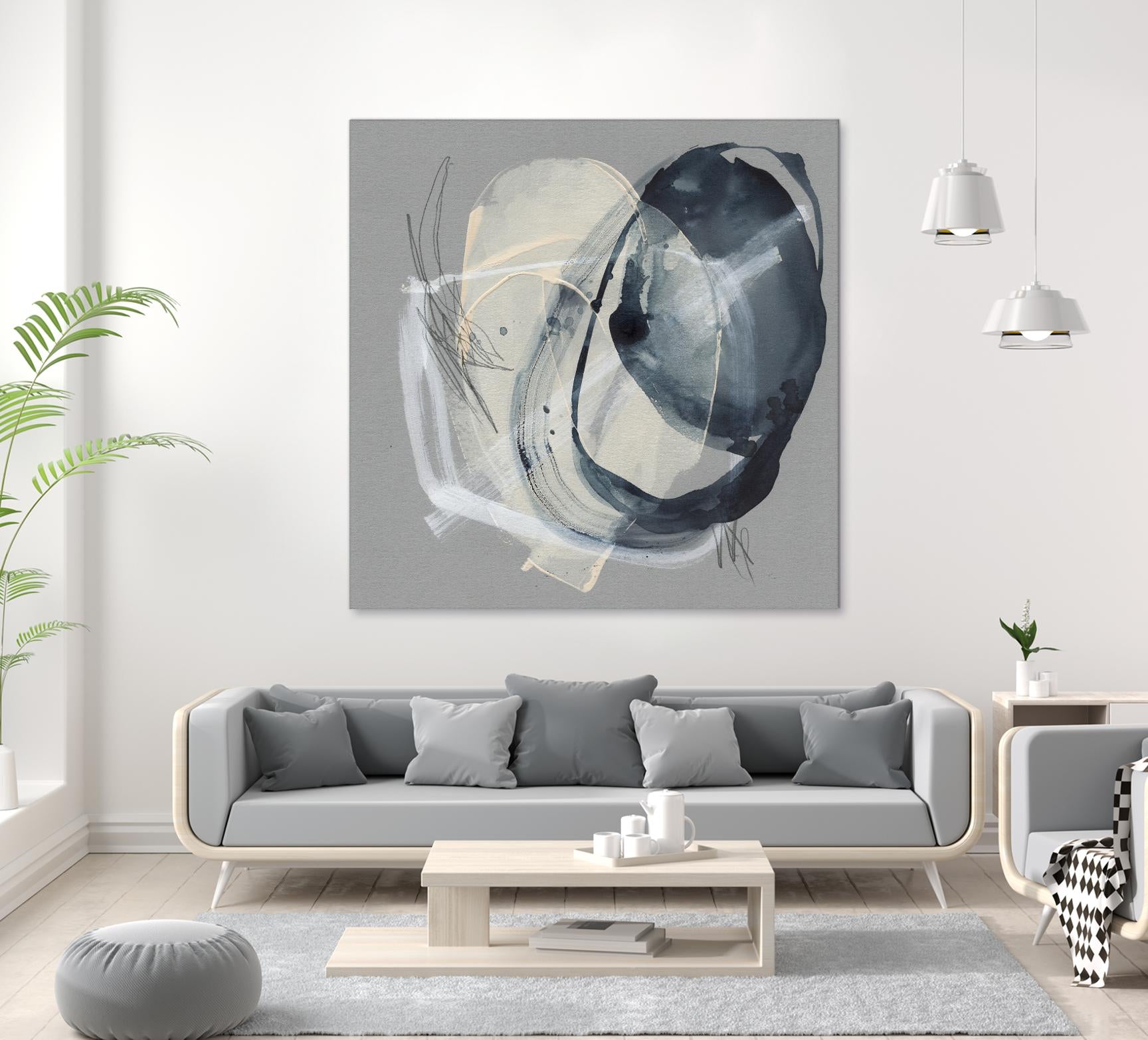 Tandem Loops II by Jennifer Goldberger on GIANT ART - beige abstract abstract