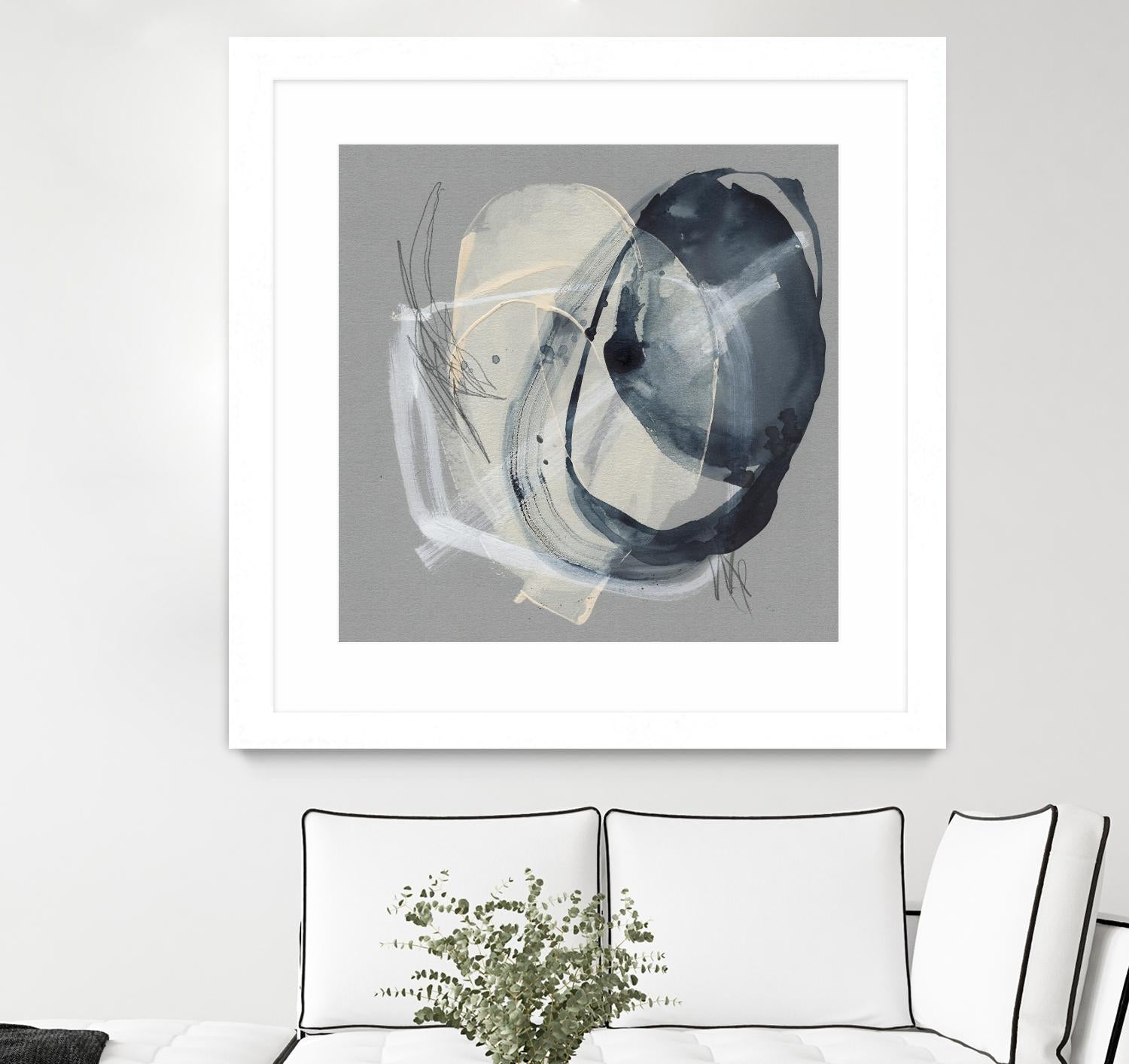 Tandem Loops II by Jennifer Goldberger on GIANT ART - beige abstract abstract