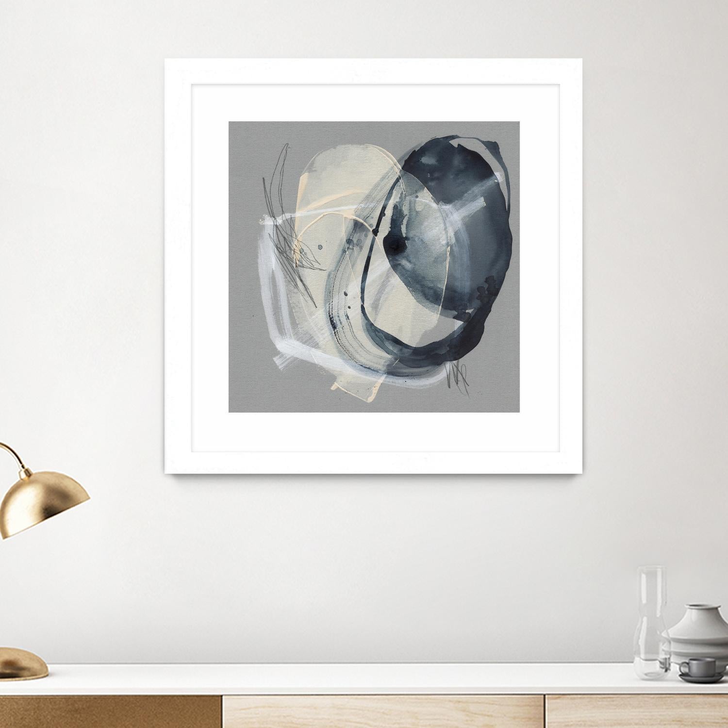 Tandem Loops II by Jennifer Goldberger on GIANT ART - beige abstract abstract