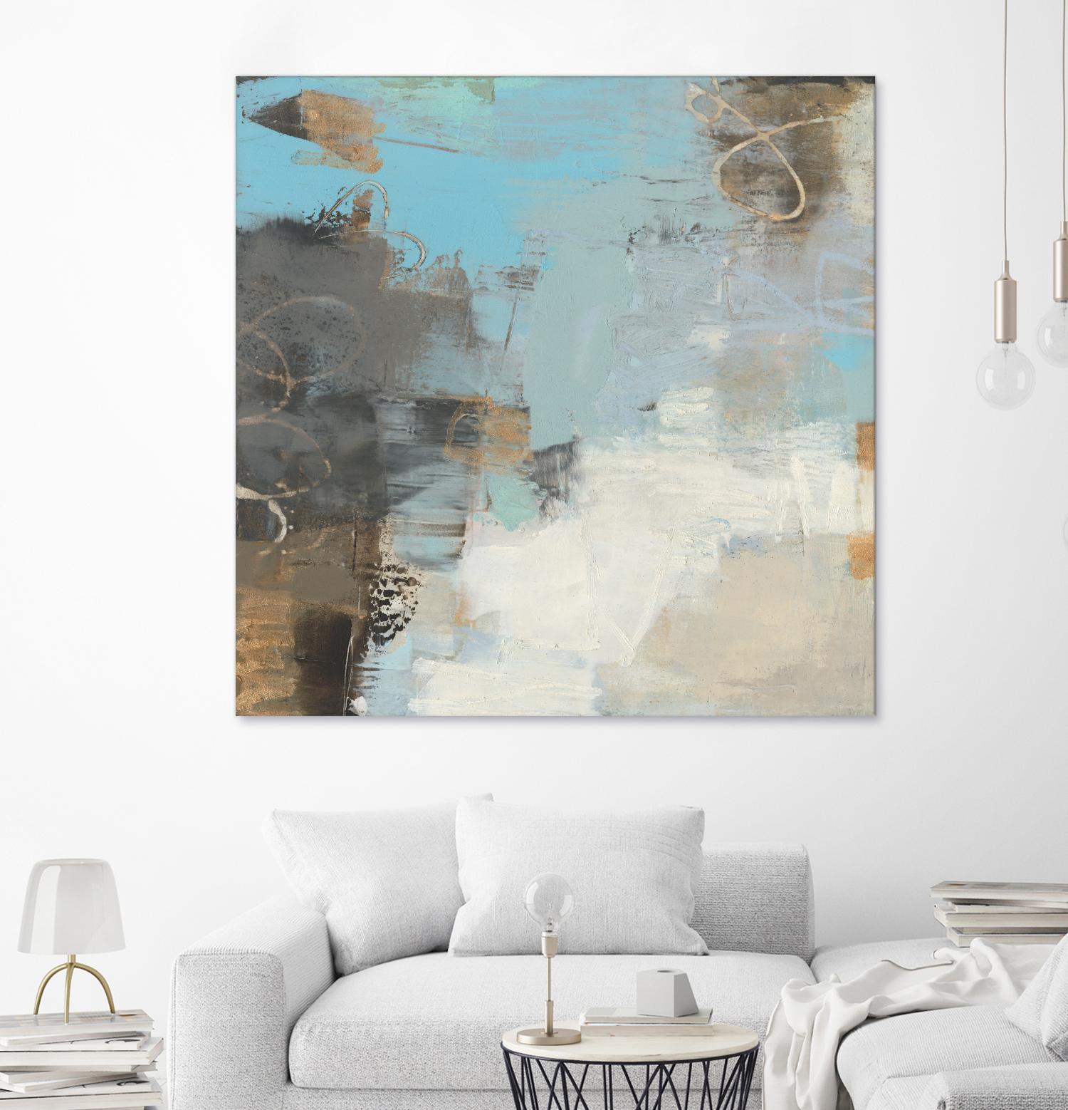 Printed Thither II by Sue Jachimiec on GIANT ART - gold abstract