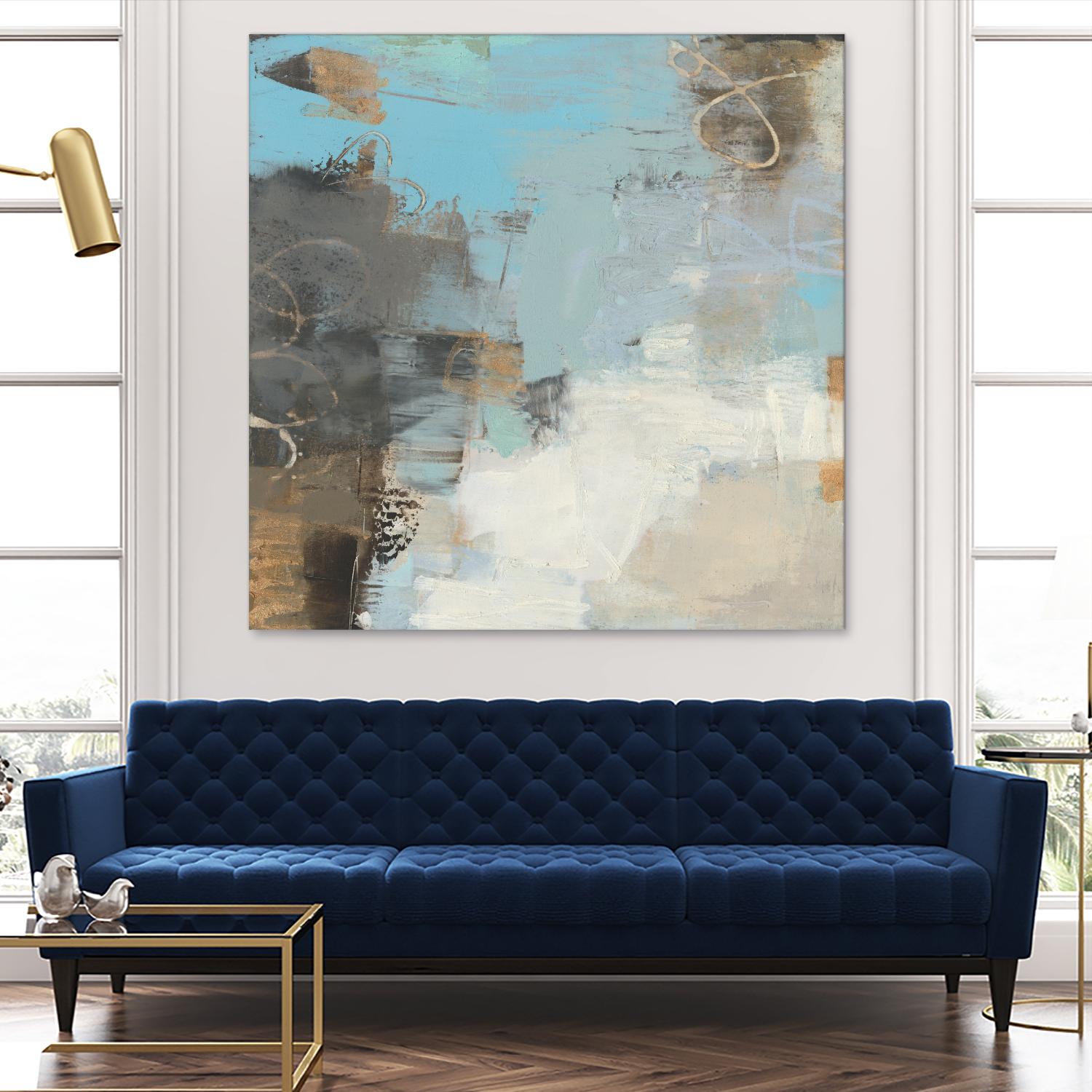 Printed Thither II by Sue Jachimiec on GIANT ART - gold abstract