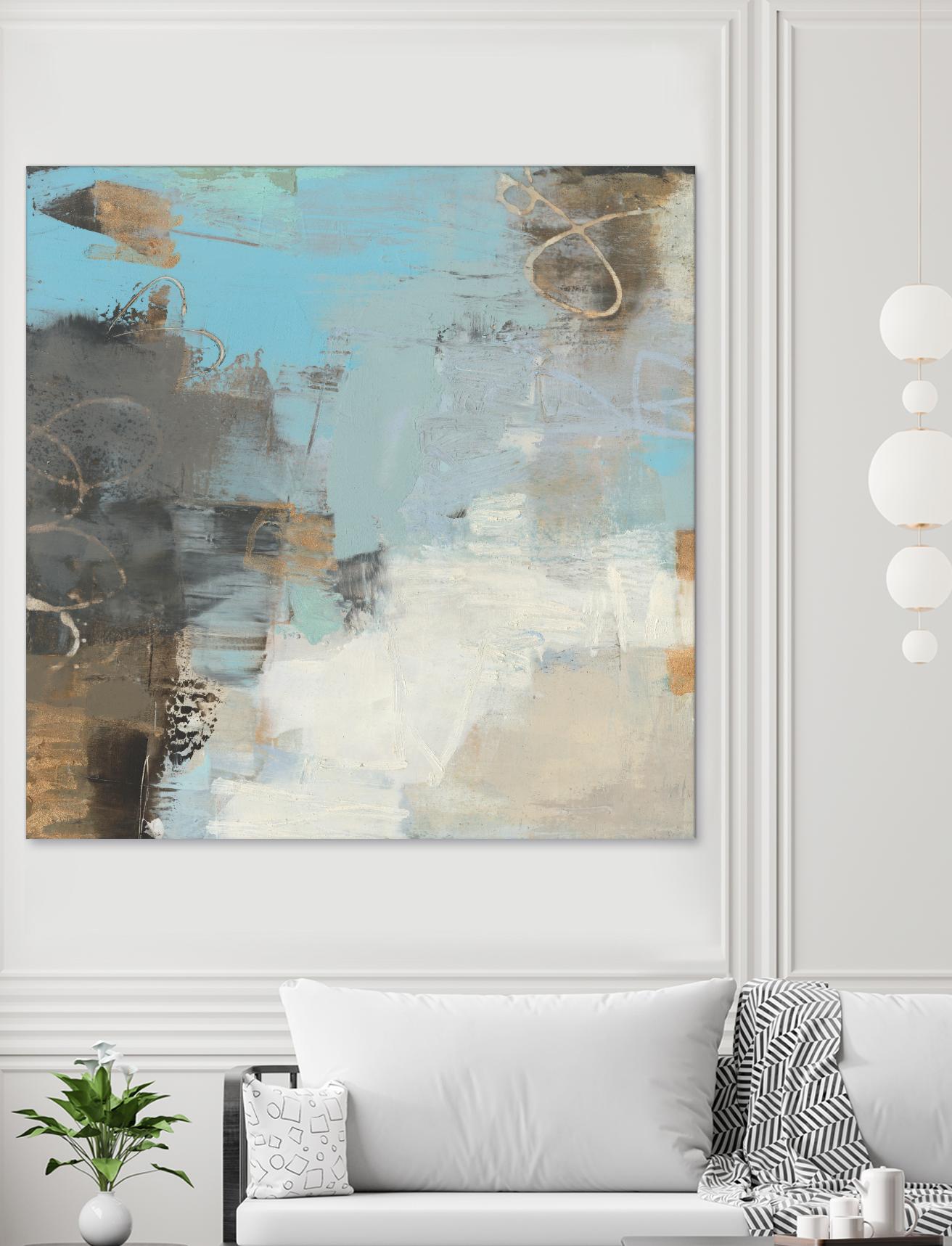 Printed Thither II by Sue Jachimiec on GIANT ART - gold abstract