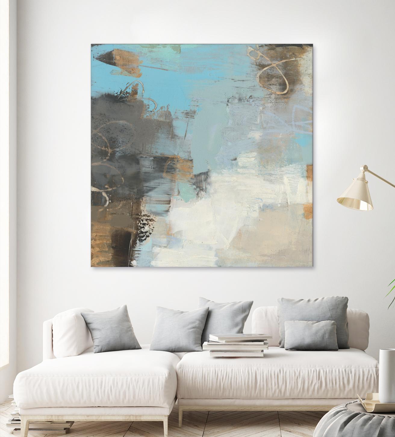 Printed Thither II by Sue Jachimiec on GIANT ART - gold abstract