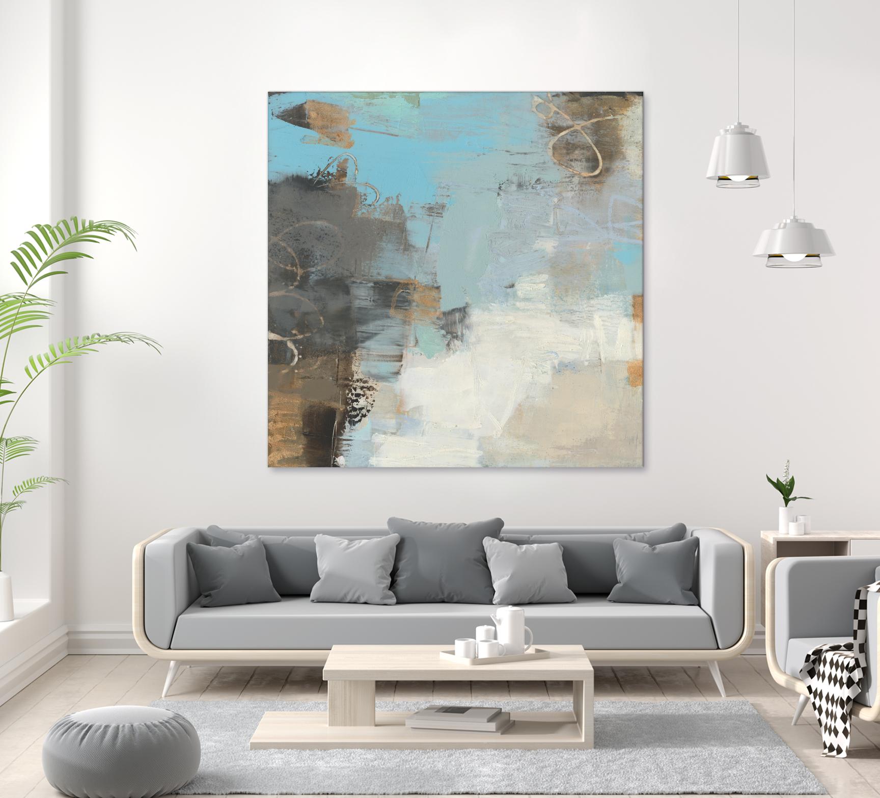 Printed Thither II by Sue Jachimiec on GIANT ART - gold abstract