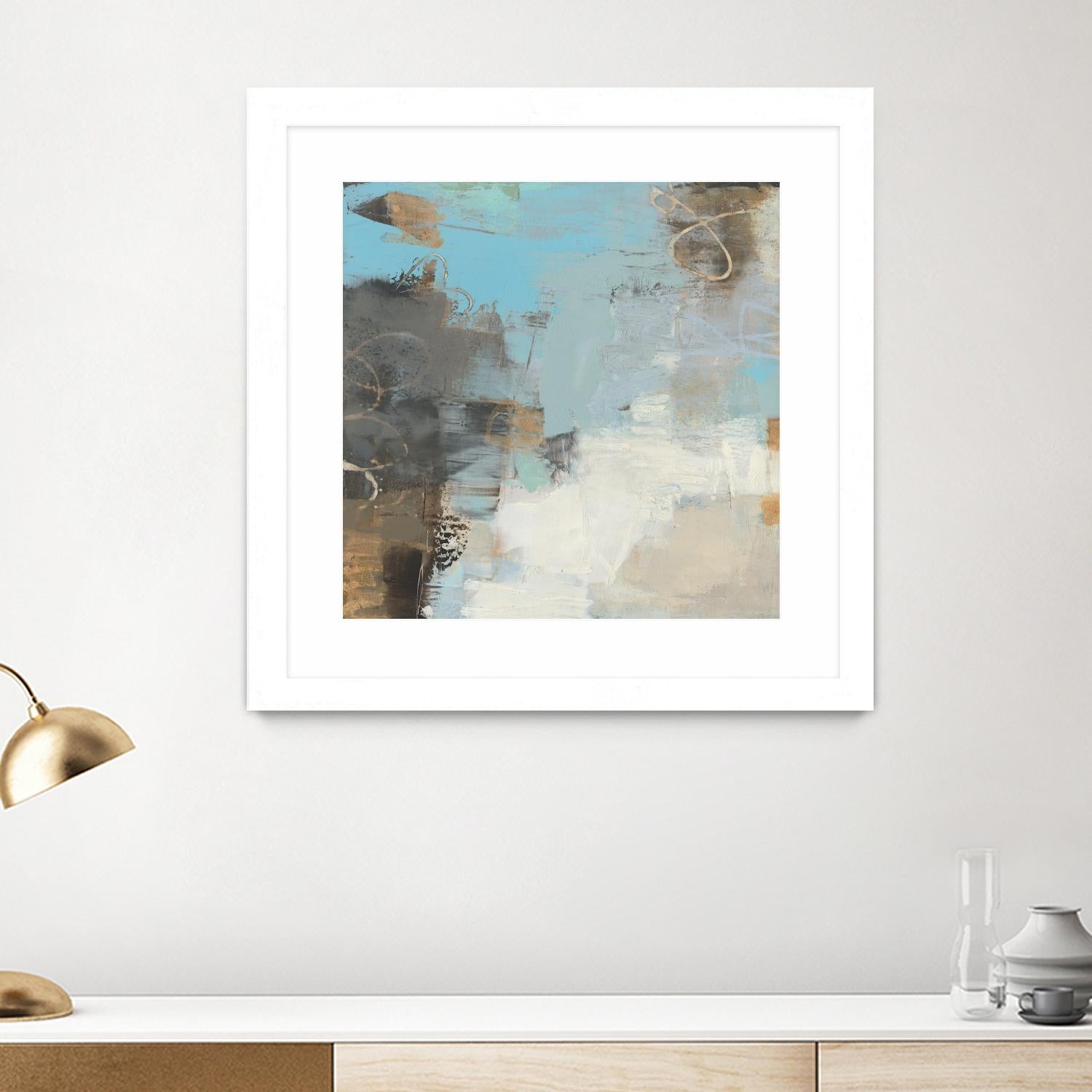 Printed Thither II by Sue Jachimiec on GIANT ART - gold abstract