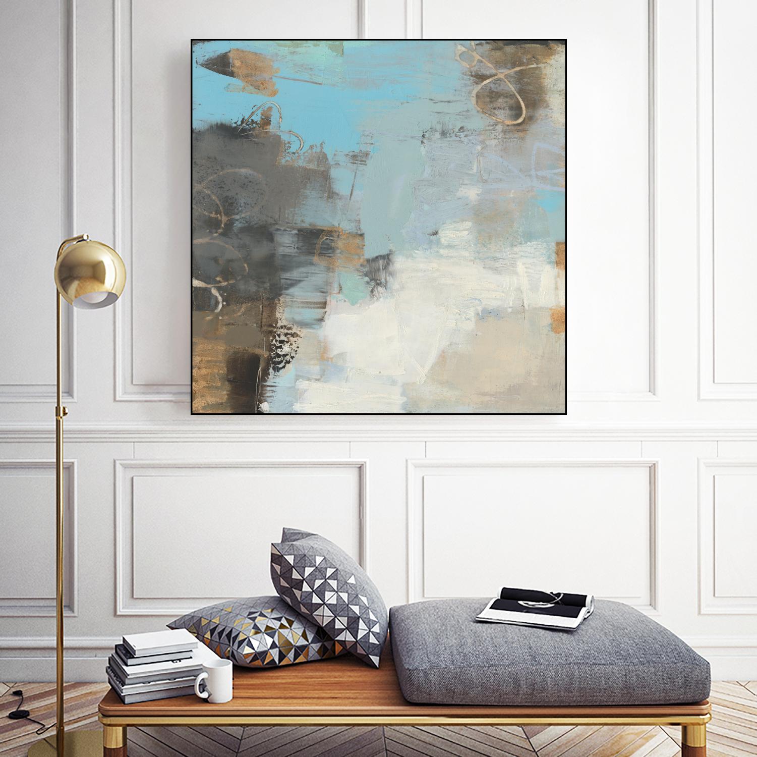 Printed Thither II by Sue Jachimiec on GIANT ART - gold abstract