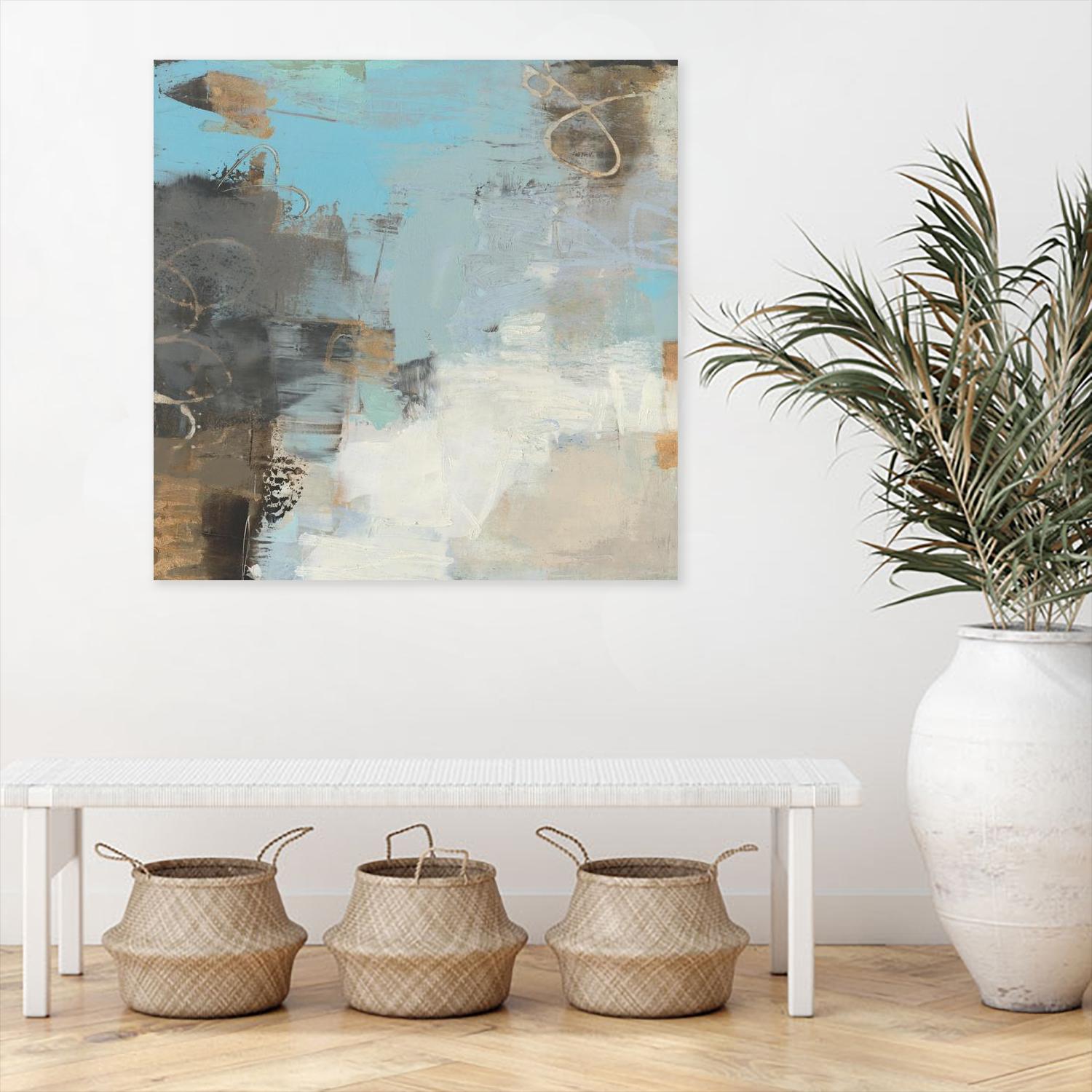 Printed Thither II by Sue Jachimiec on GIANT ART - gold abstract