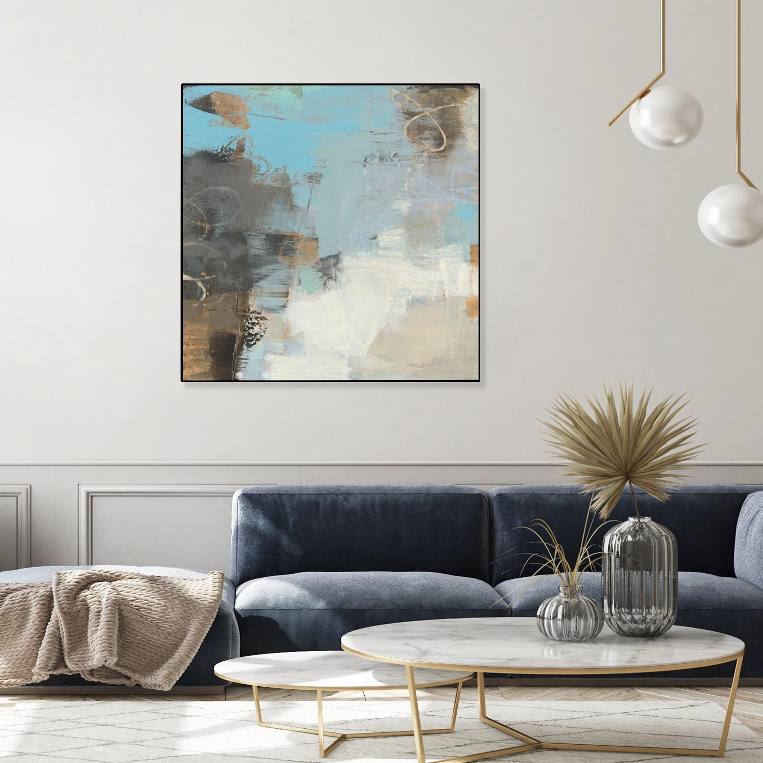 Printed Thither II by Sue Jachimiec on GIANT ART - gold abstract