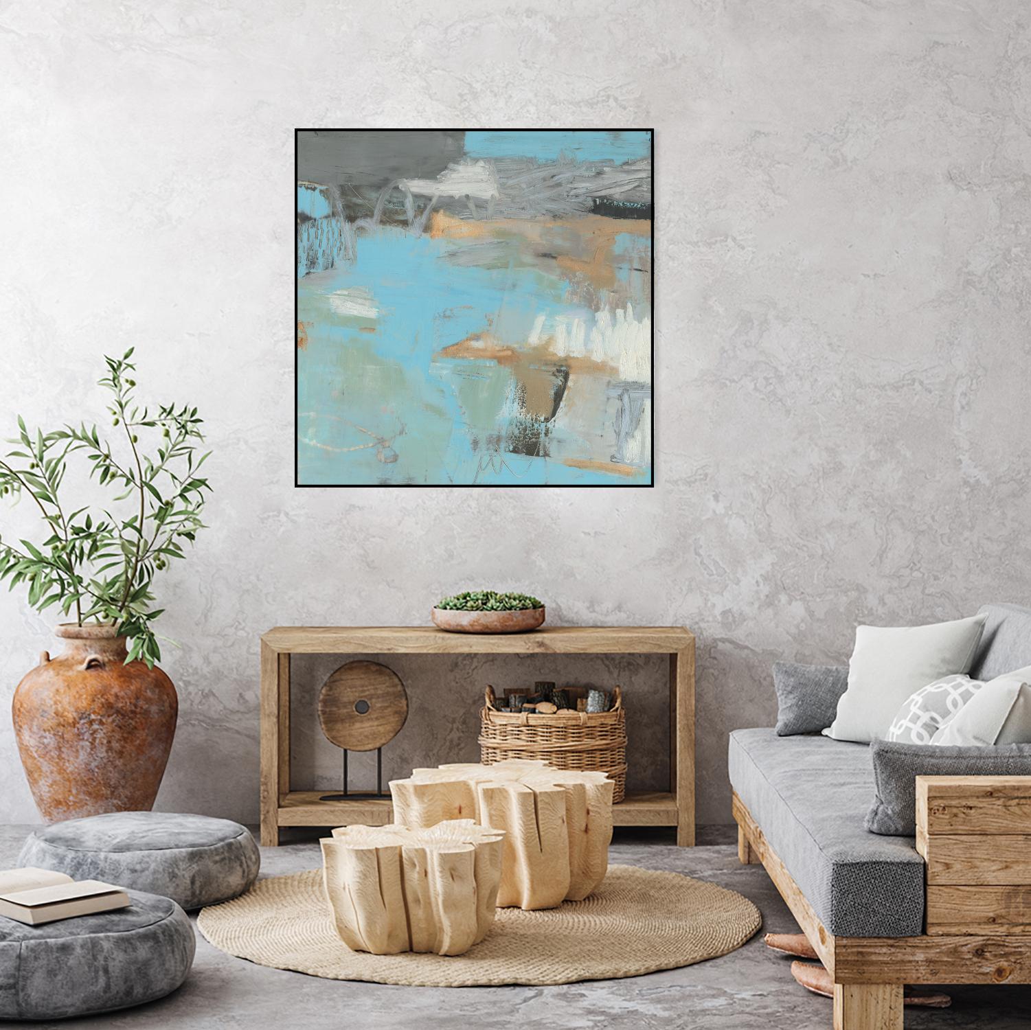 Printed Thither III by Sue Jachimiec on GIANT ART - beige abstract