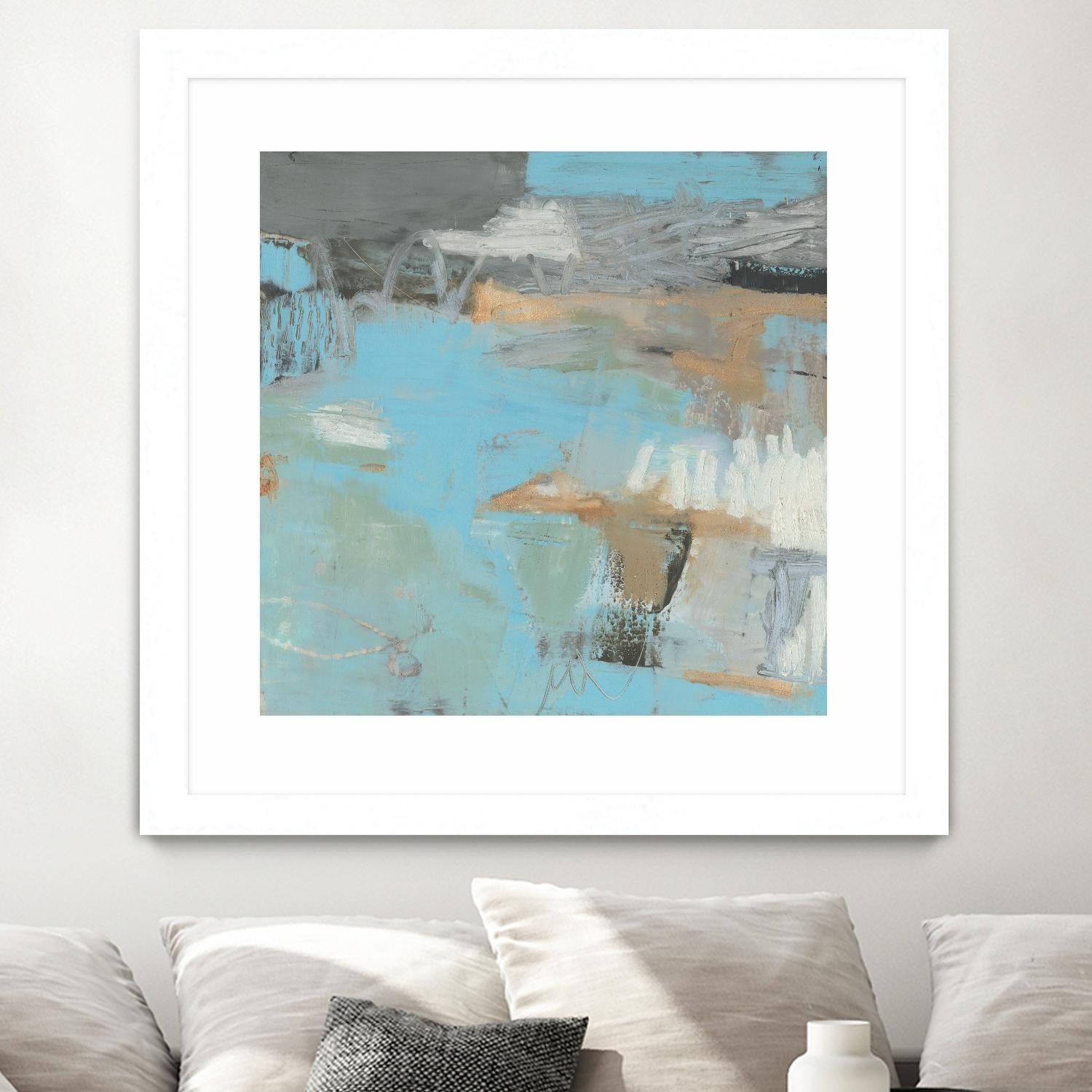 Printed Thither III by Sue Jachimiec on GIANT ART - beige abstract