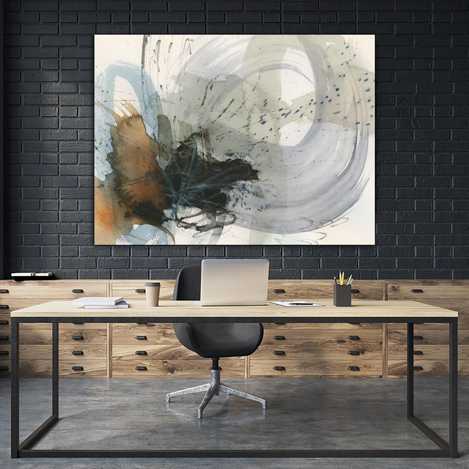Orbital Burst II by Victoria Barnes on GIANT ART - beige abstract