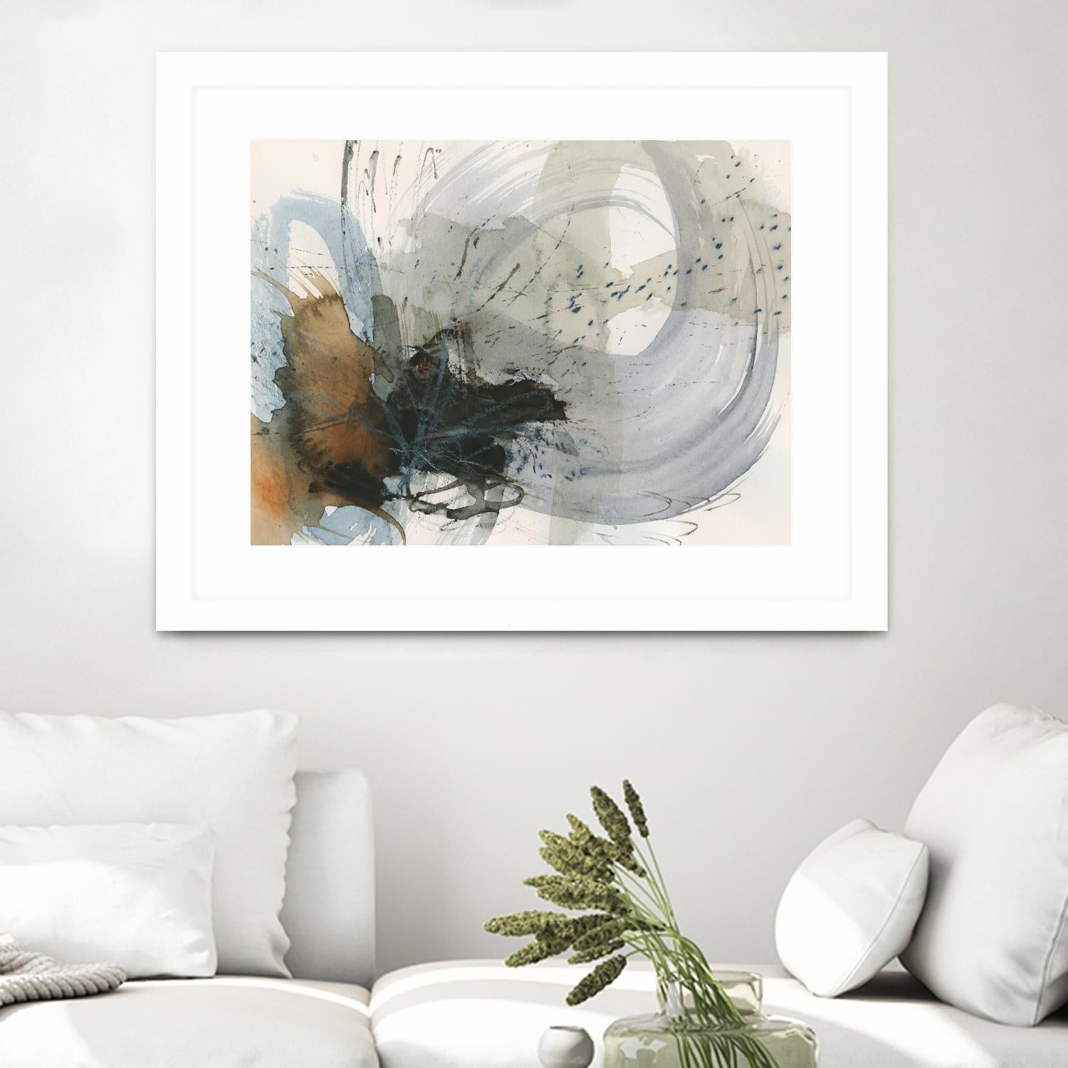 Orbital Burst II by Victoria Barnes on GIANT ART - beige abstract