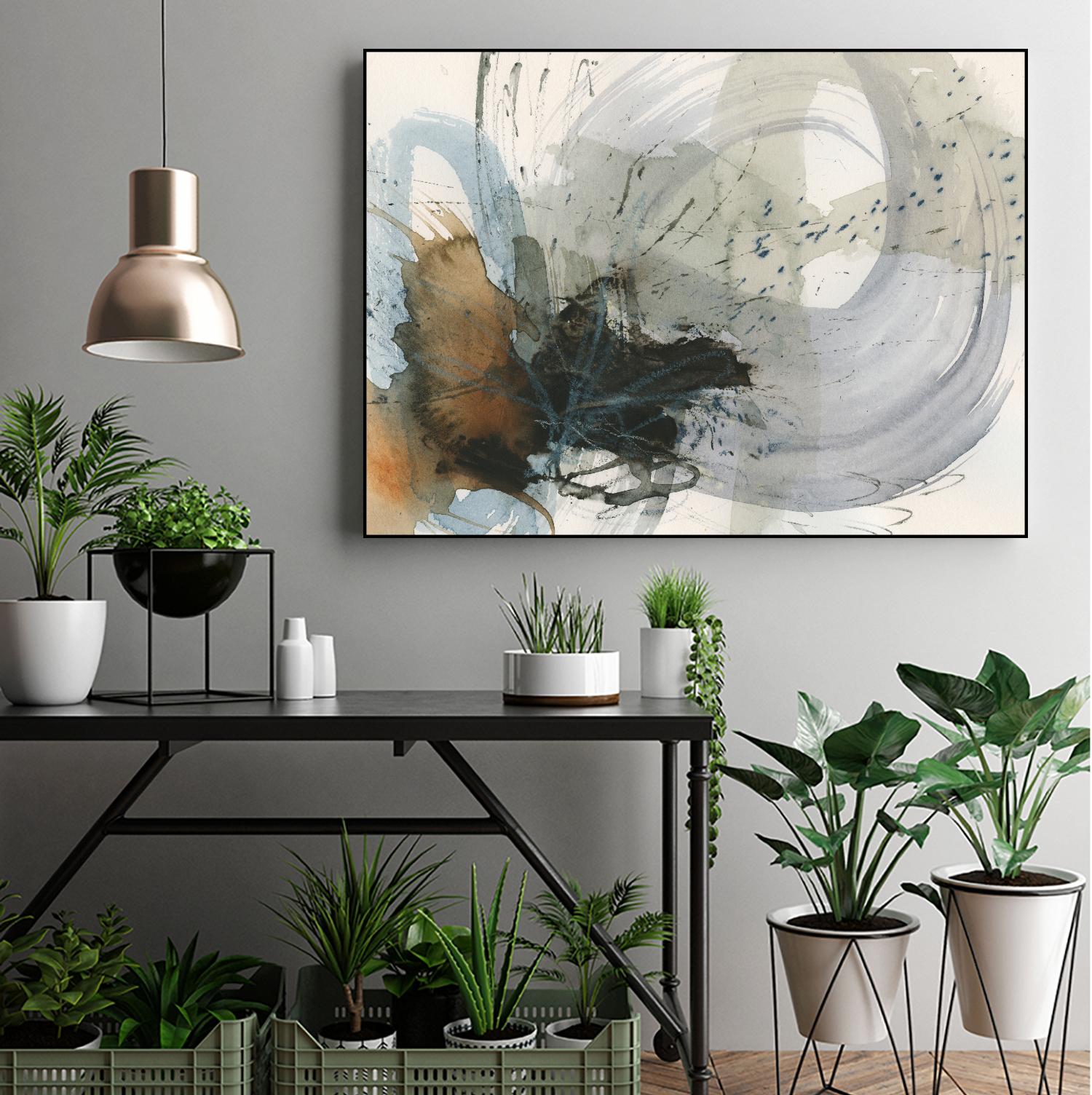 Orbital Burst II by Victoria Barnes on GIANT ART - beige abstract