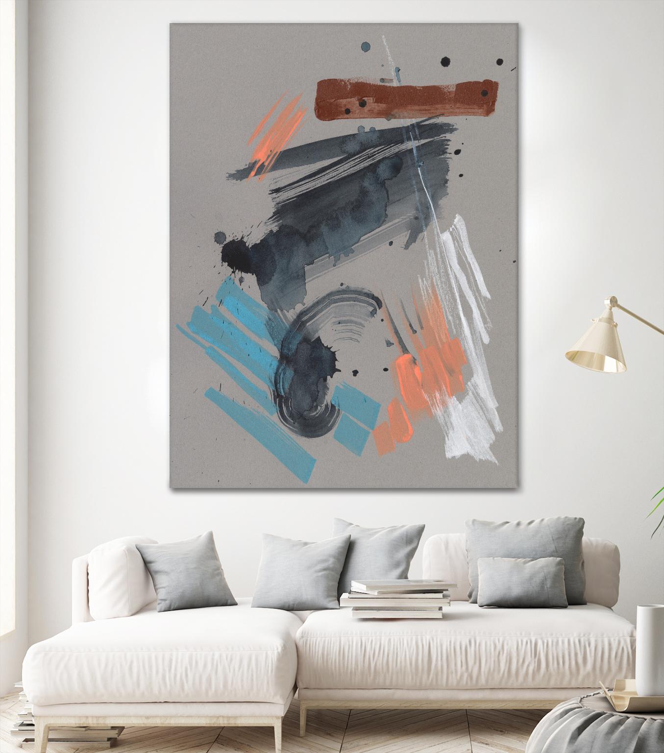 Playful Marks II by Jennifer Goldberger on GIANT ART - orange abstract abstract