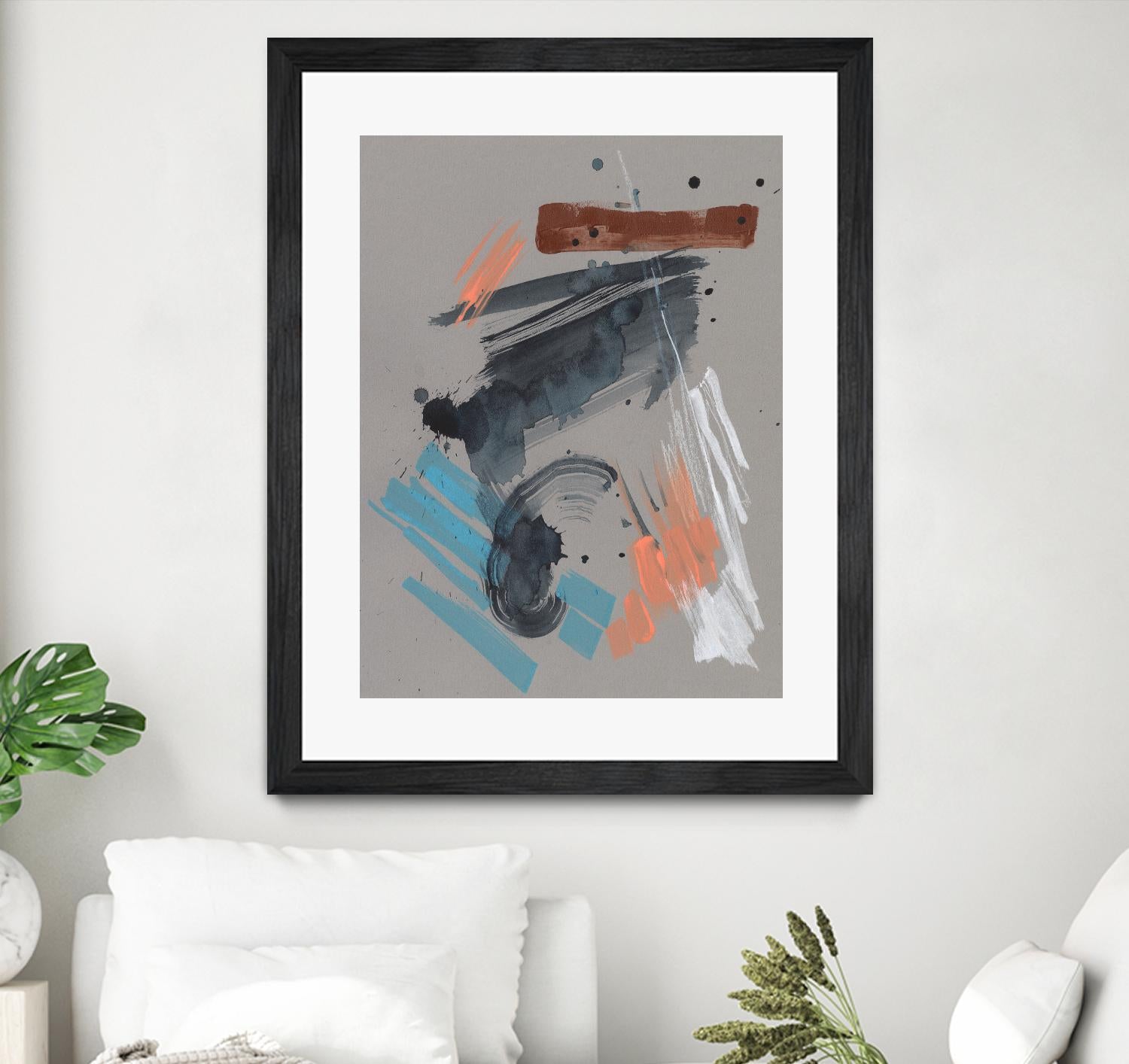 Playful Marks II by Jennifer Goldberger on GIANT ART - orange abstract abstract