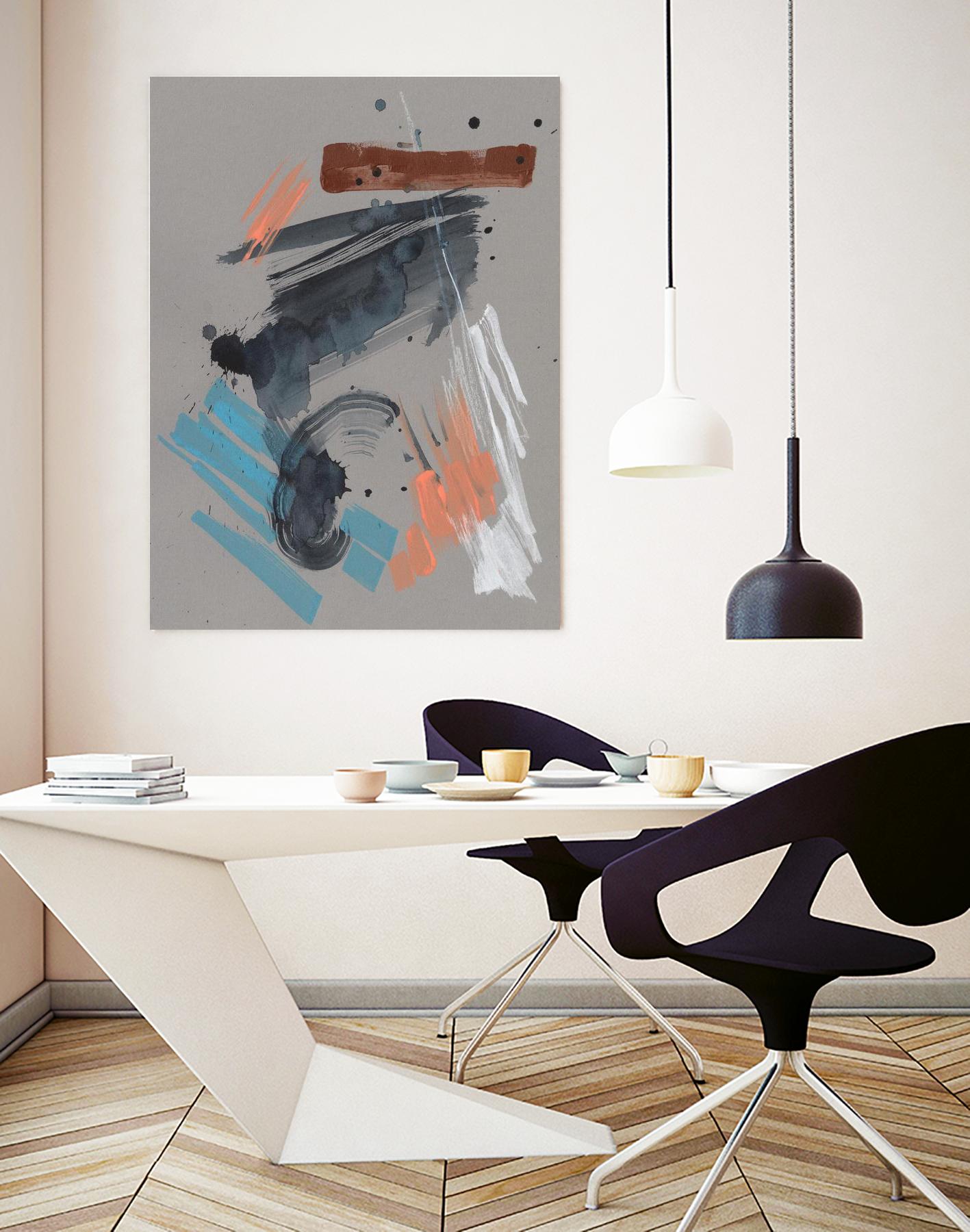 Playful Marks II by Jennifer Goldberger on GIANT ART - orange abstract abstract