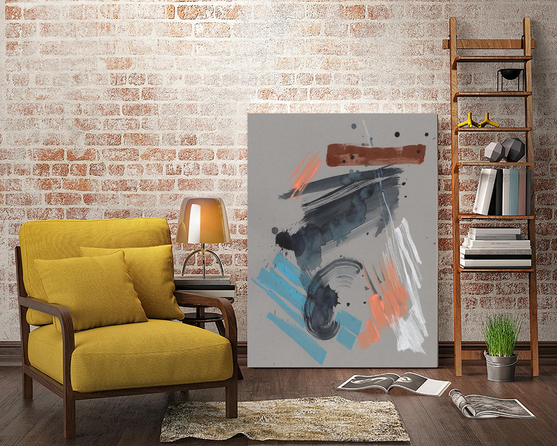 Playful Marks II by Jennifer Goldberger on GIANT ART - orange abstract abstract