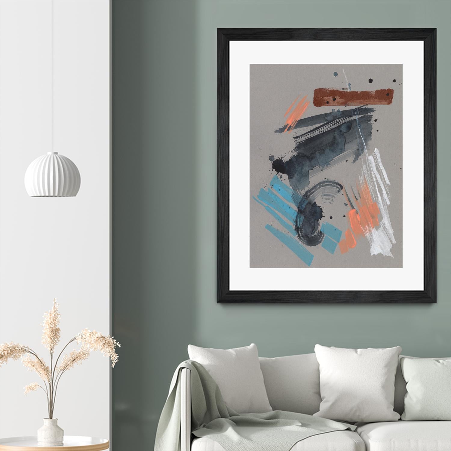 Playful Marks II by Jennifer Goldberger on GIANT ART - orange abstract abstract