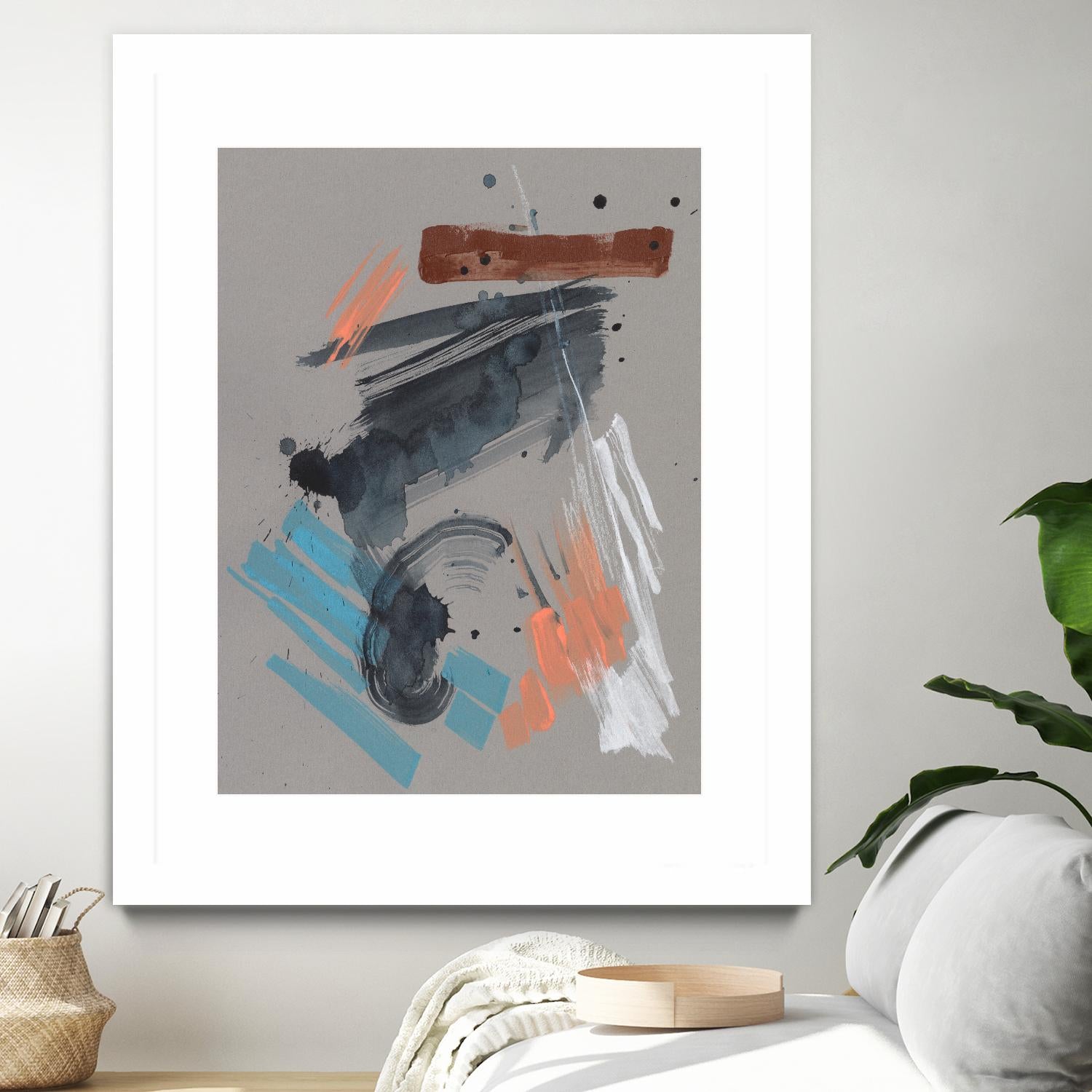 Playful Marks II by Jennifer Goldberger on GIANT ART - orange abstract abstract