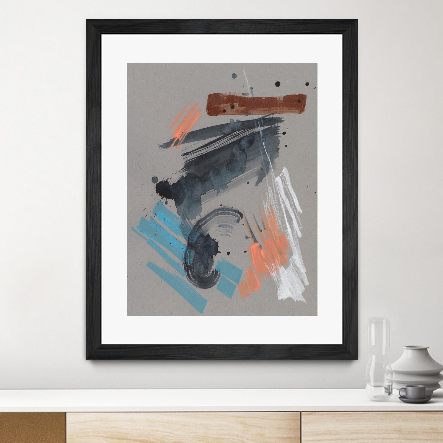 Playful Marks II by Jennifer Goldberger on GIANT ART - orange abstract abstract