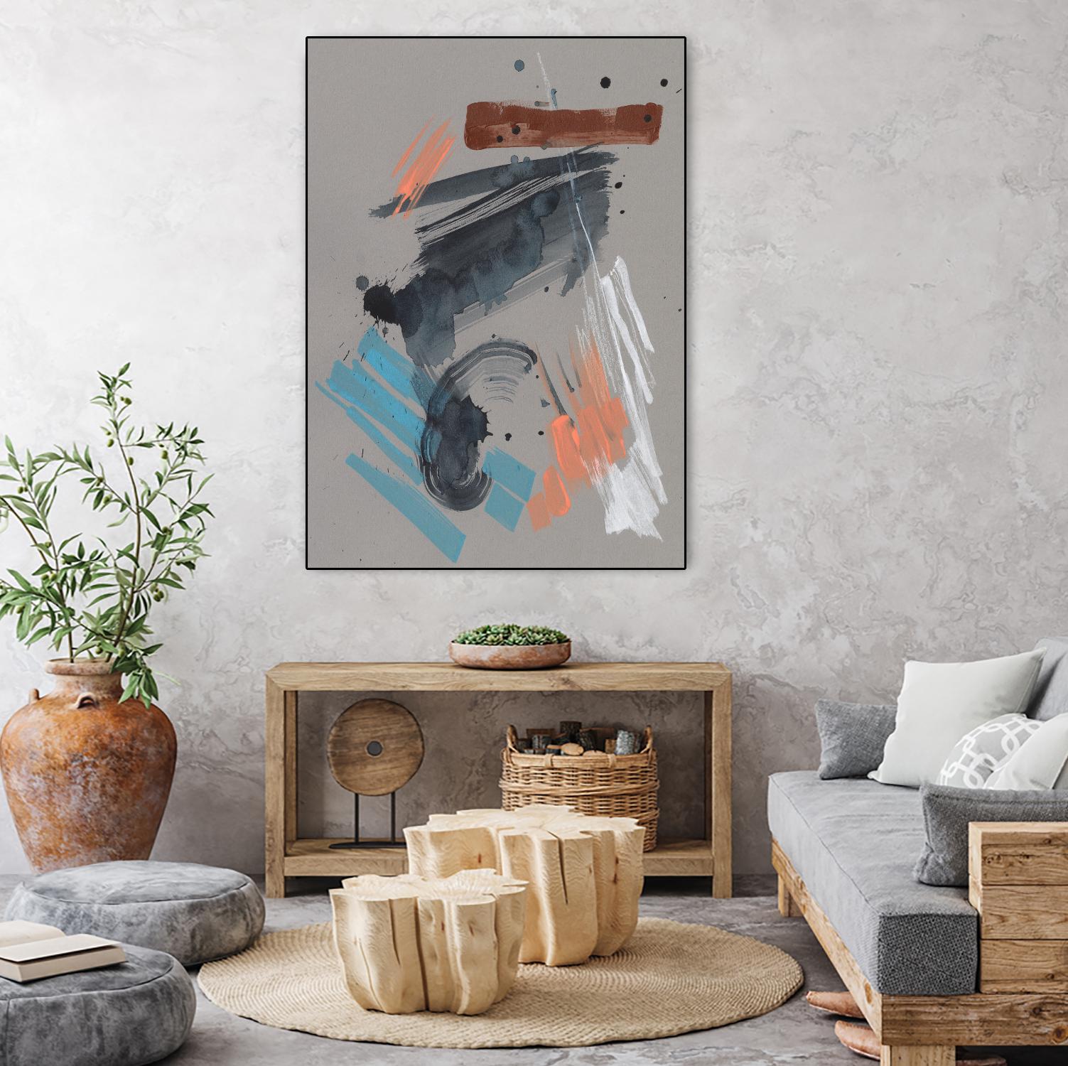 Playful Marks II by Jennifer Goldberger on GIANT ART - orange abstract abstract