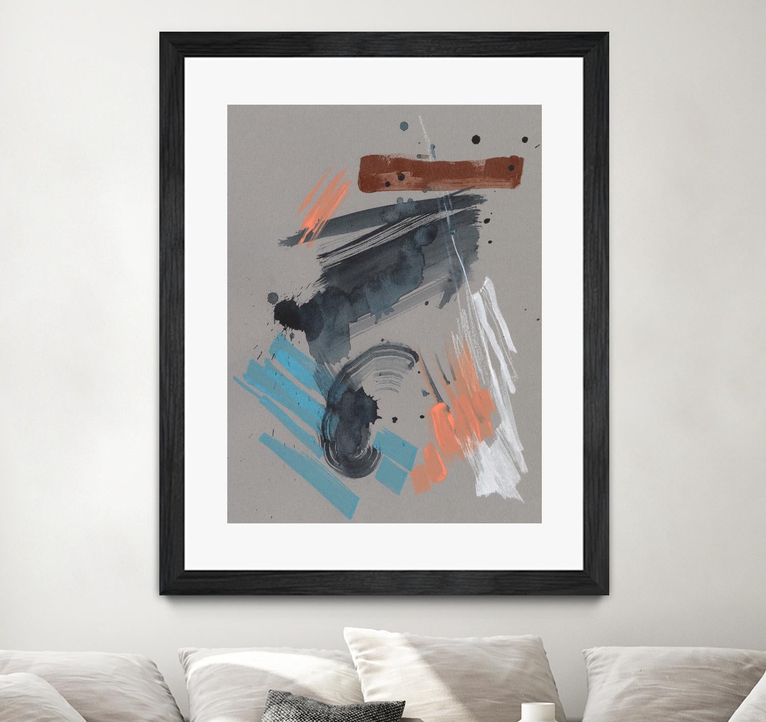 Playful Marks II by Jennifer Goldberger on GIANT ART - orange abstract abstract