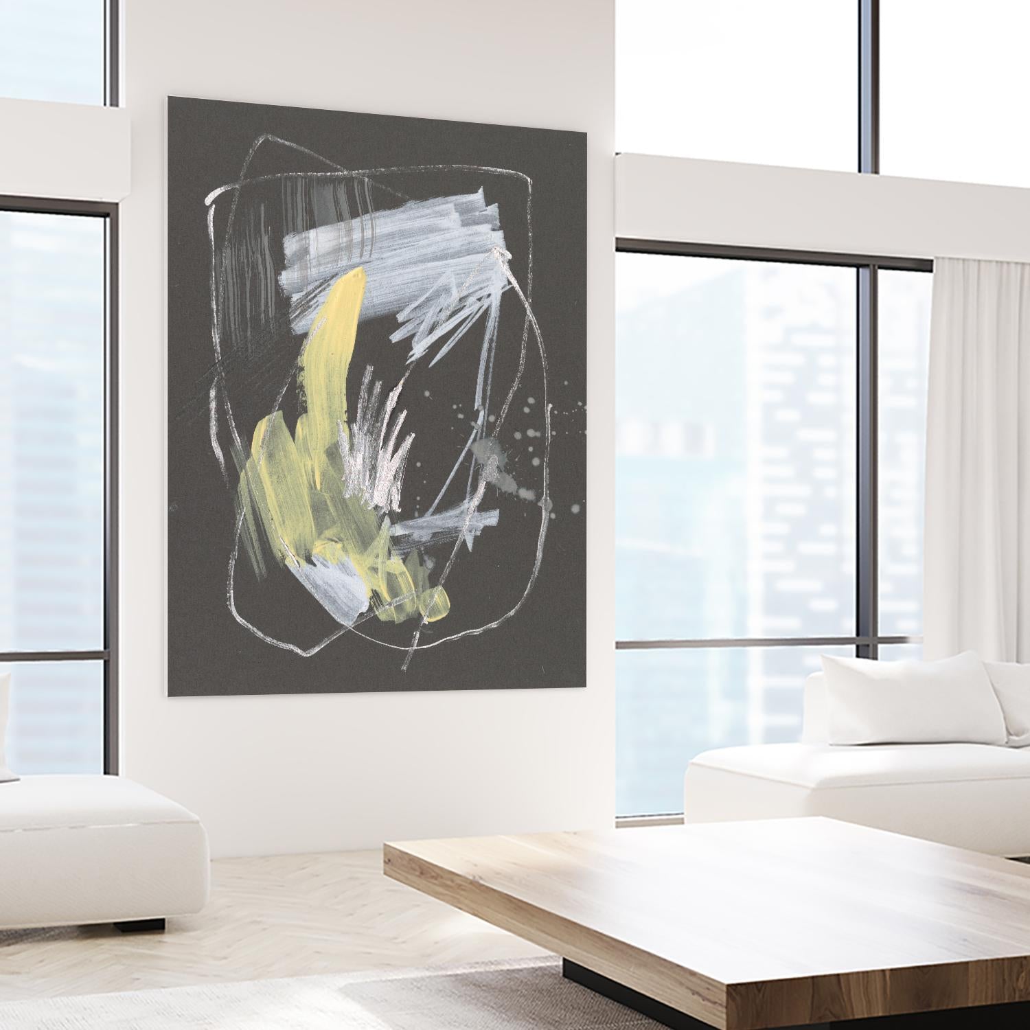 Sunny Marks II by Jennifer Goldberger on GIANT ART - grey abstract abstract