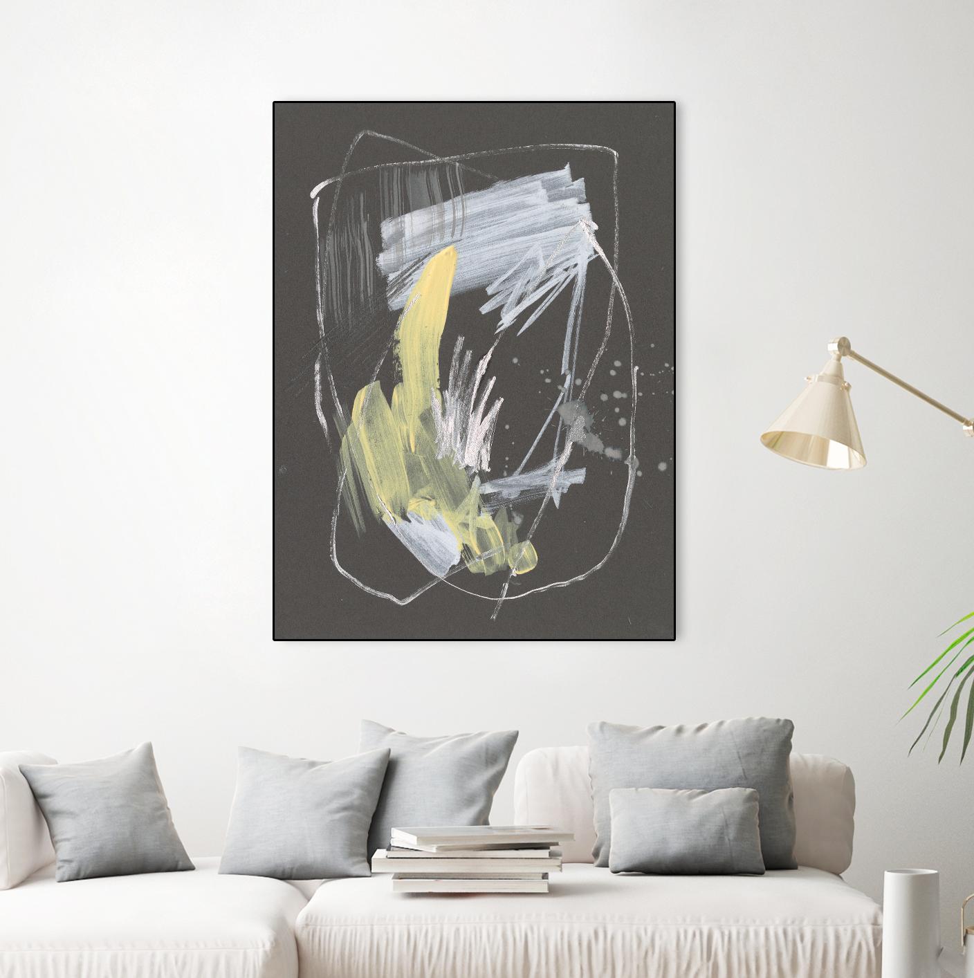 Sunny Marks II by Jennifer Goldberger on GIANT ART - grey abstract abstract