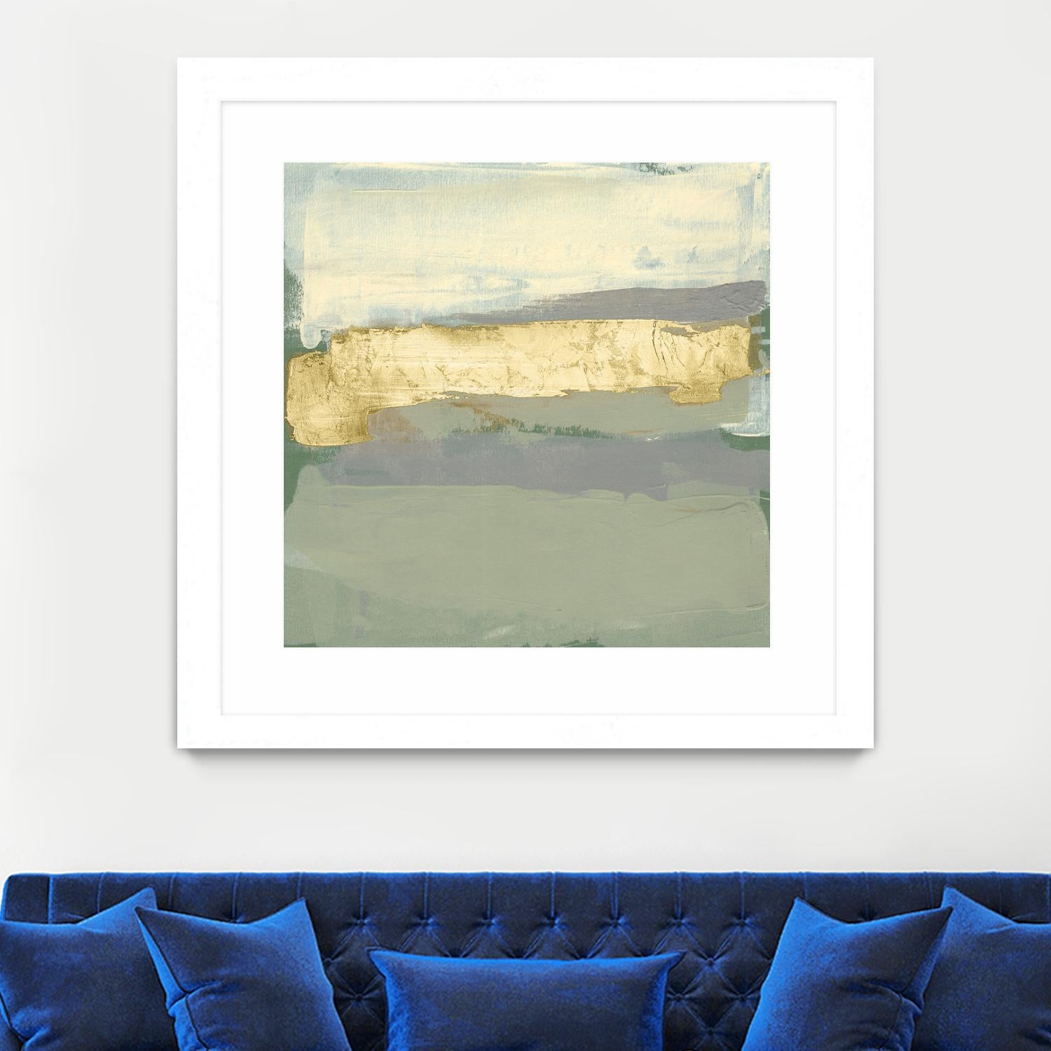 Sage & Gold Swipe I by Jennifer Goldberger on GIANT ART - gold abstract abstract