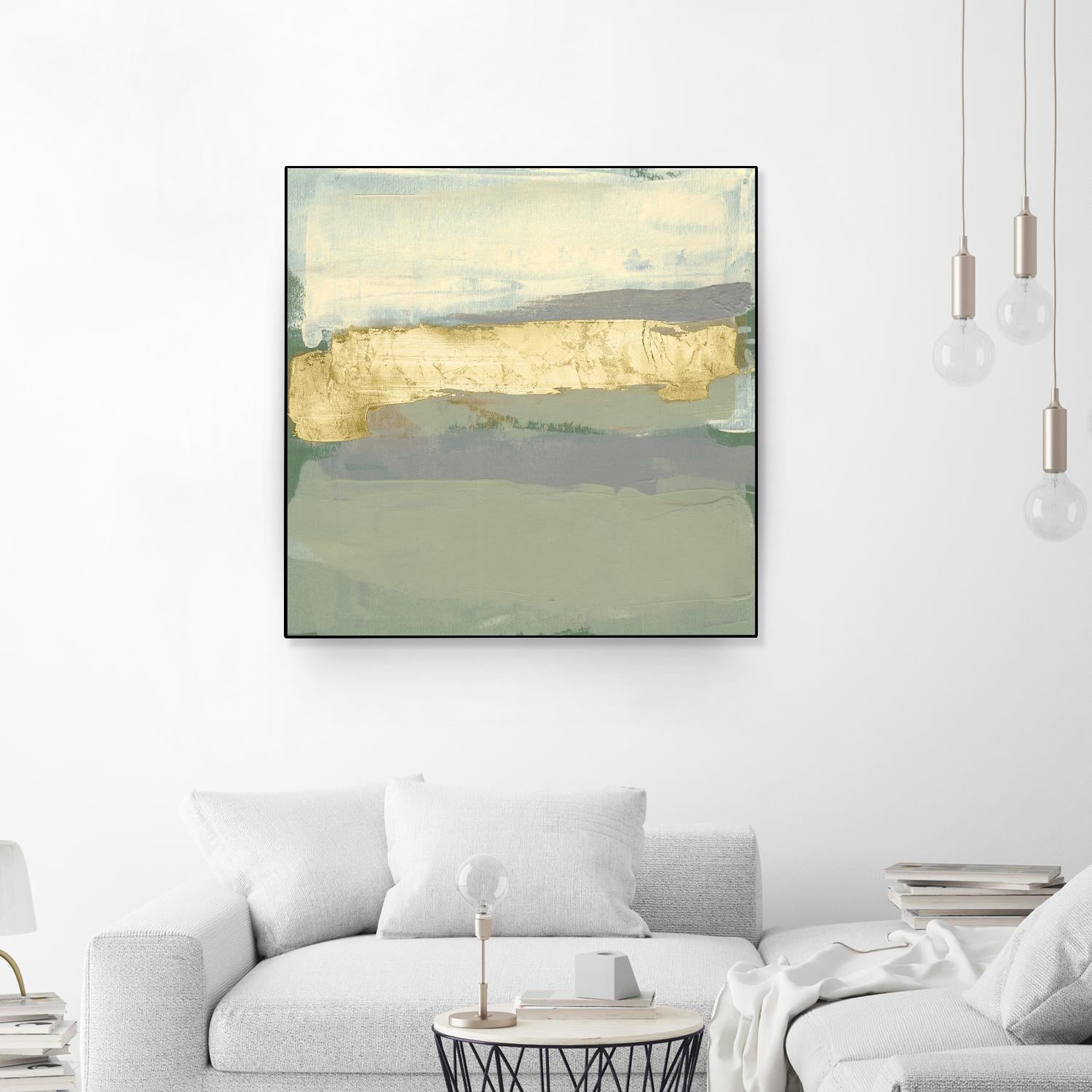 Sage & Gold Swipe I by Jennifer Goldberger on GIANT ART - gold abstract abstract