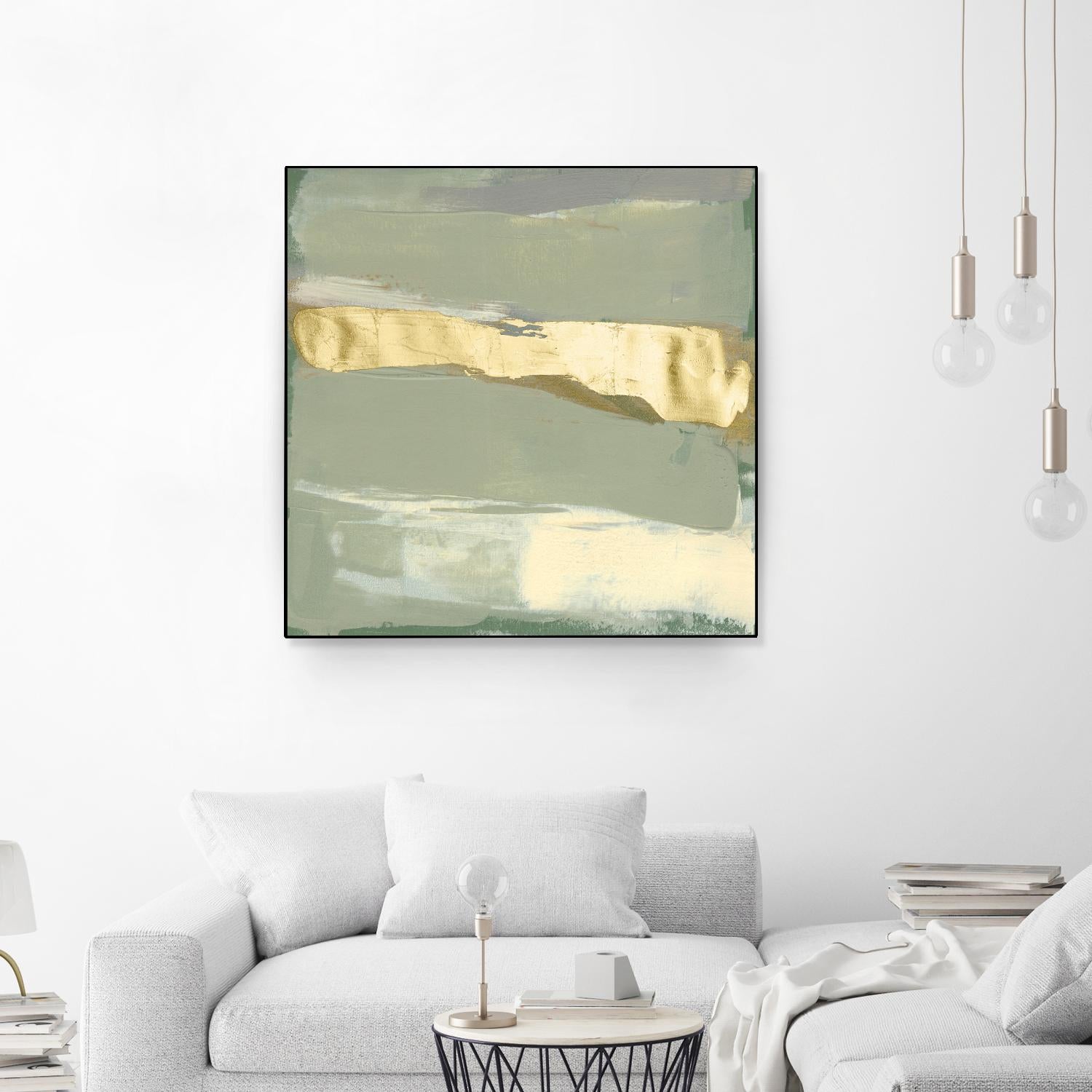 Sage & Gold Swipe III by Jennifer Goldberger on GIANT ART - gold abstract abstract