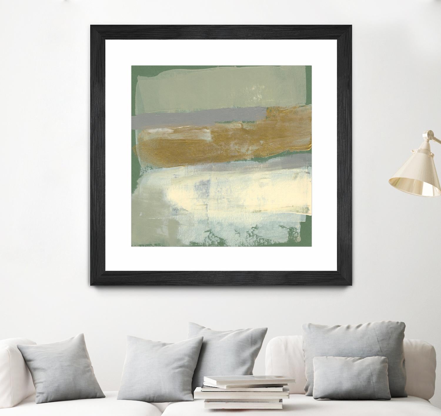 Sage & Gold Swipe IV by Jennifer Goldberger on GIANT ART - gold abstract abstract