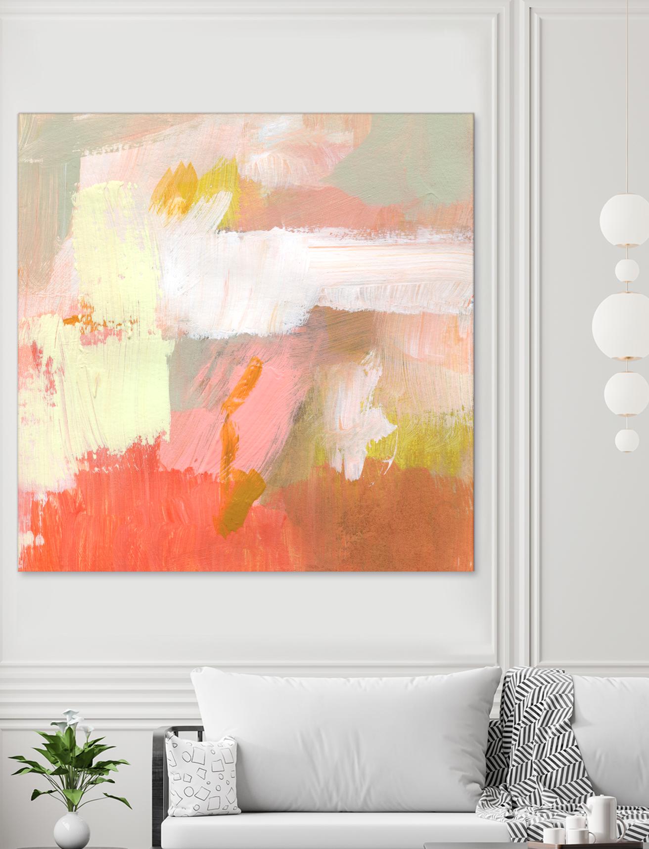 Yellow and Blush II by Victoria Barnes on GIANT ART - orange abstract abstract