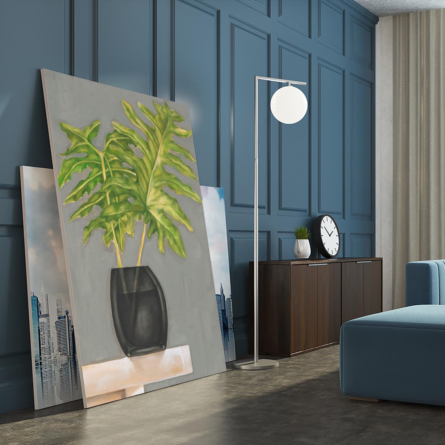 Frond in Vase II by Jennifer Goldberger on GIANT ART - beige botanicals nature