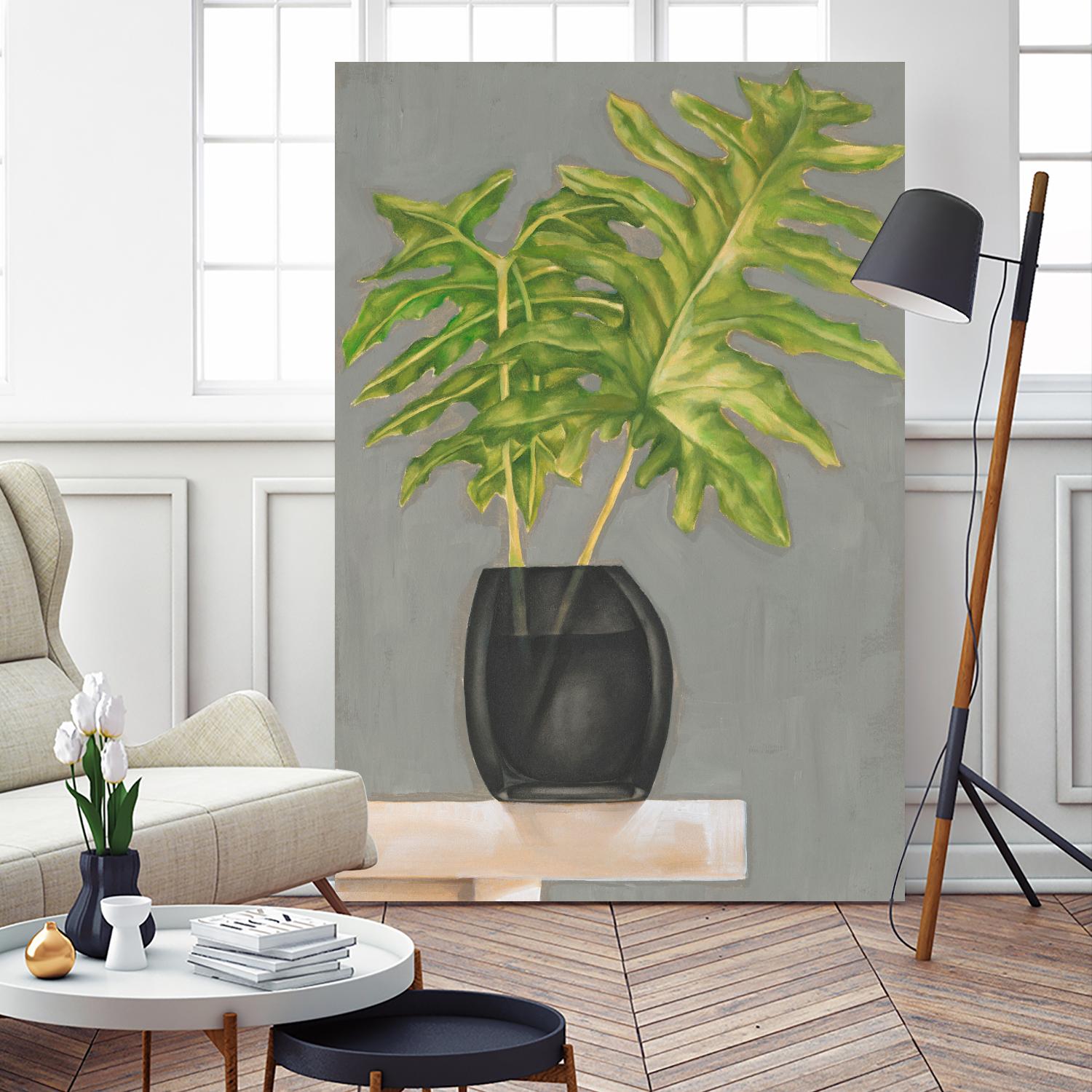 Frond in Vase II by Jennifer Goldberger on GIANT ART - beige botanicals nature