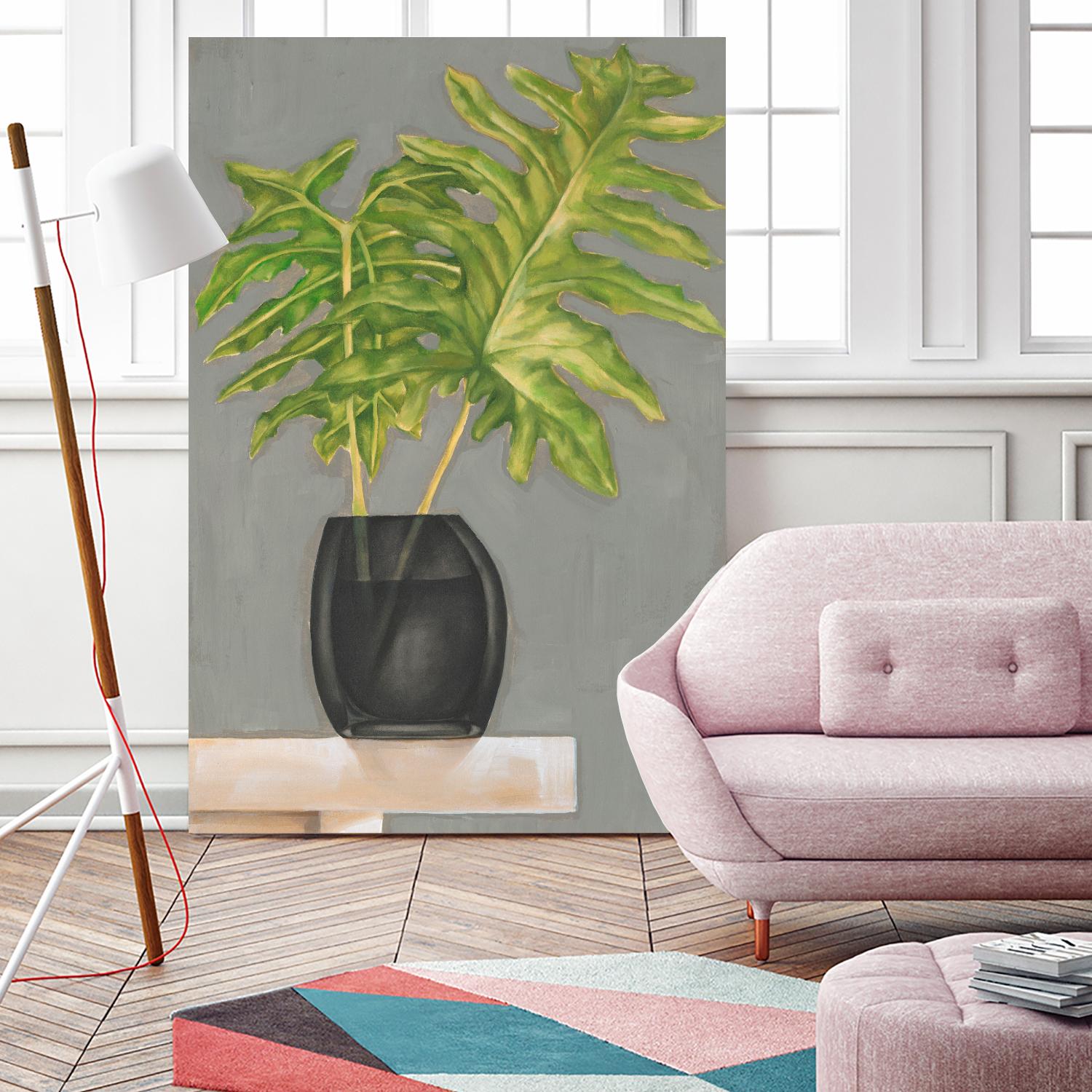 Frond in Vase II by Jennifer Goldberger on GIANT ART - beige botanicals nature