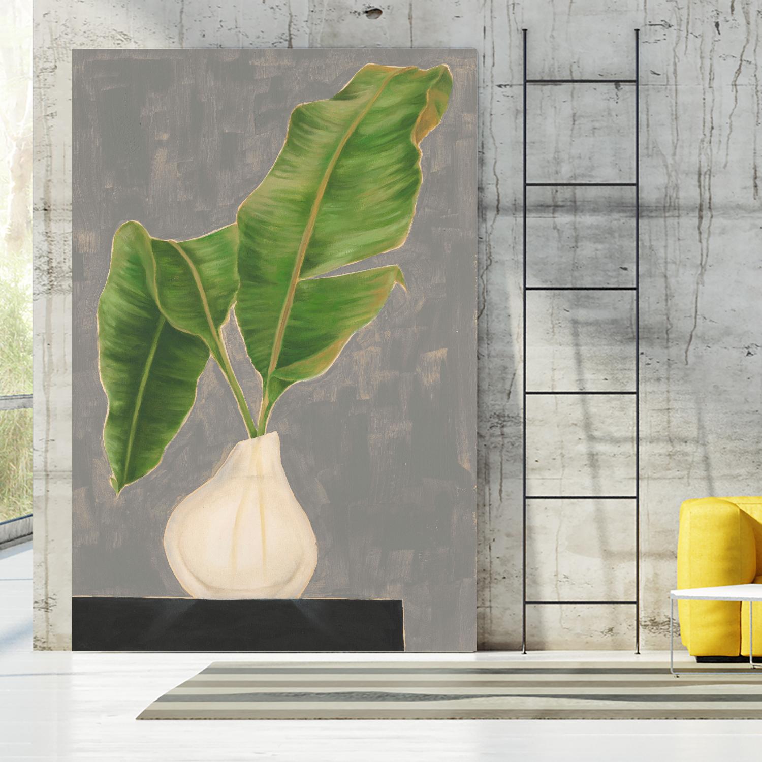 Frond in Vase III by Jennifer Goldberger on GIANT ART - beige botanicals abstract