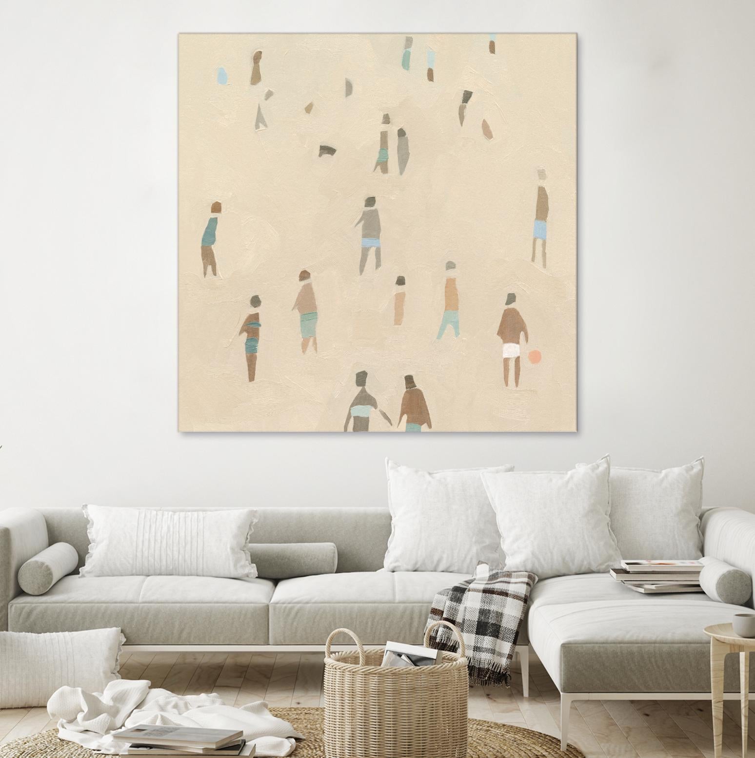Beach Goer IV by Emma Caroline on GIANT ART - beige coastal tropical abstract