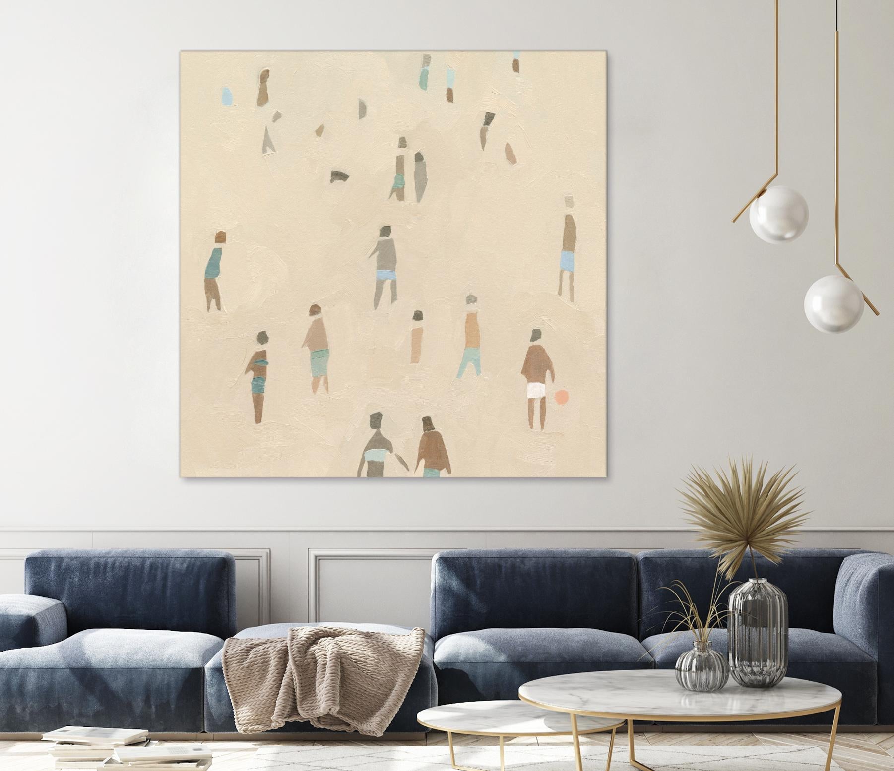 Beach Goer IV by Emma Caroline on GIANT ART - beige coastal tropical abstract
