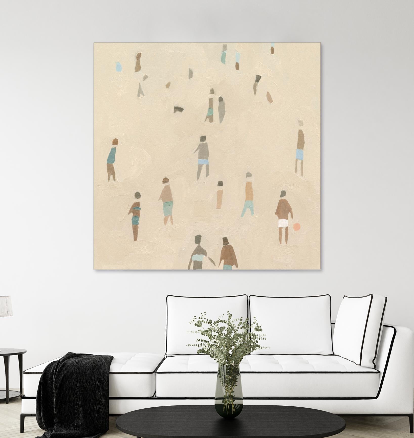 Beach Goer IV by Emma Caroline on GIANT ART - beige coastal tropical abstract