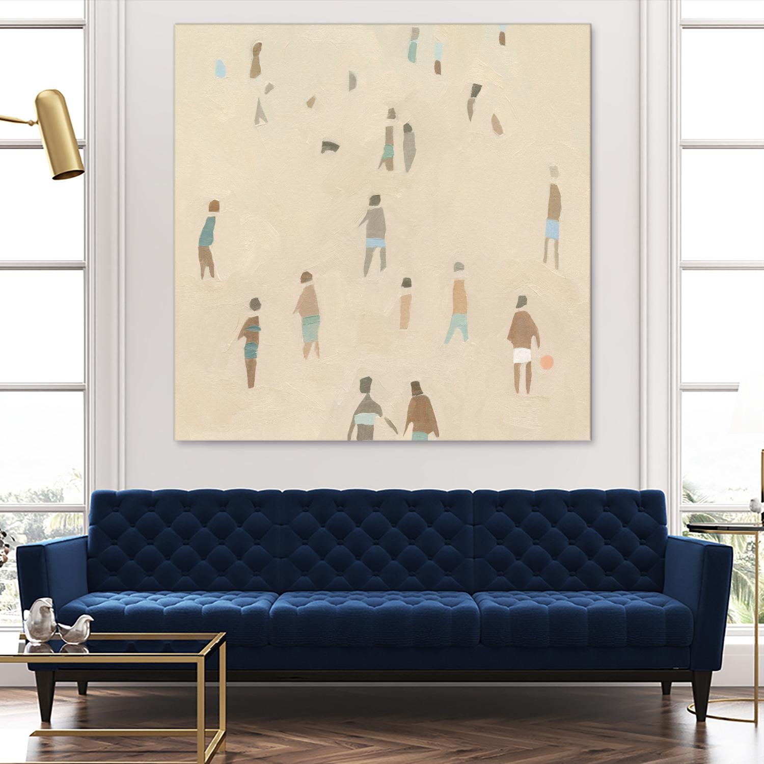 Beach Goer IV by Emma Caroline on GIANT ART - beige coastal tropical abstract