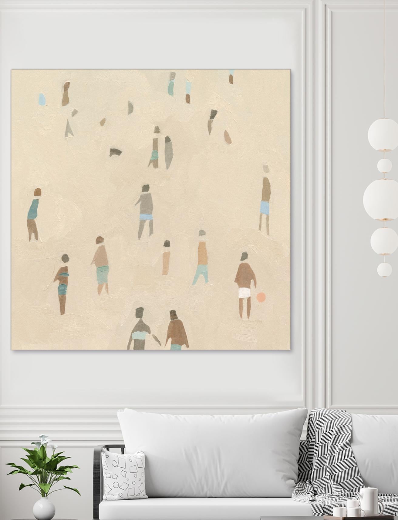 Beach Goer IV by Emma Caroline on GIANT ART - beige coastal tropical abstract