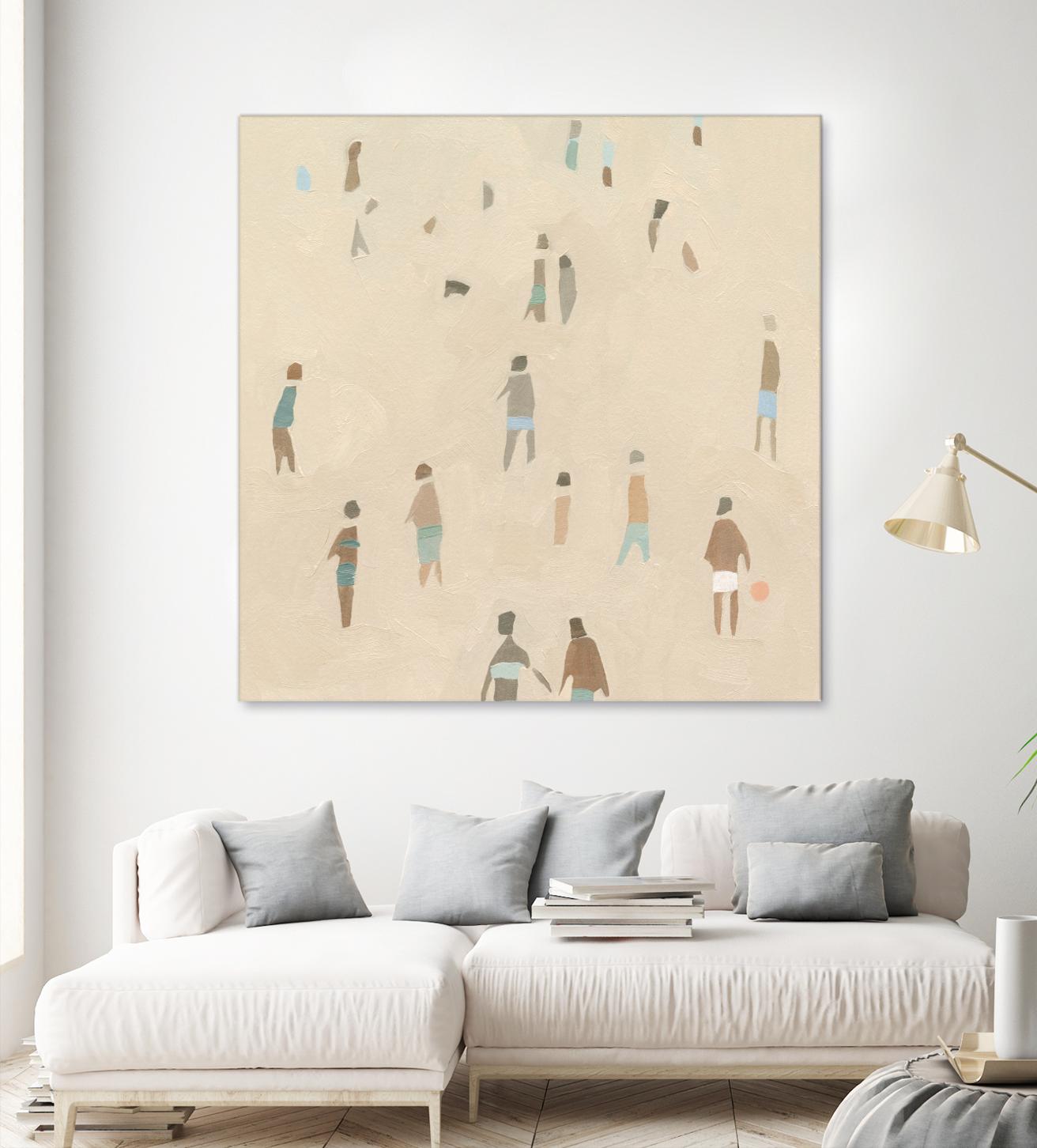 Beach Goer IV by Emma Caroline on GIANT ART - beige coastal tropical abstract