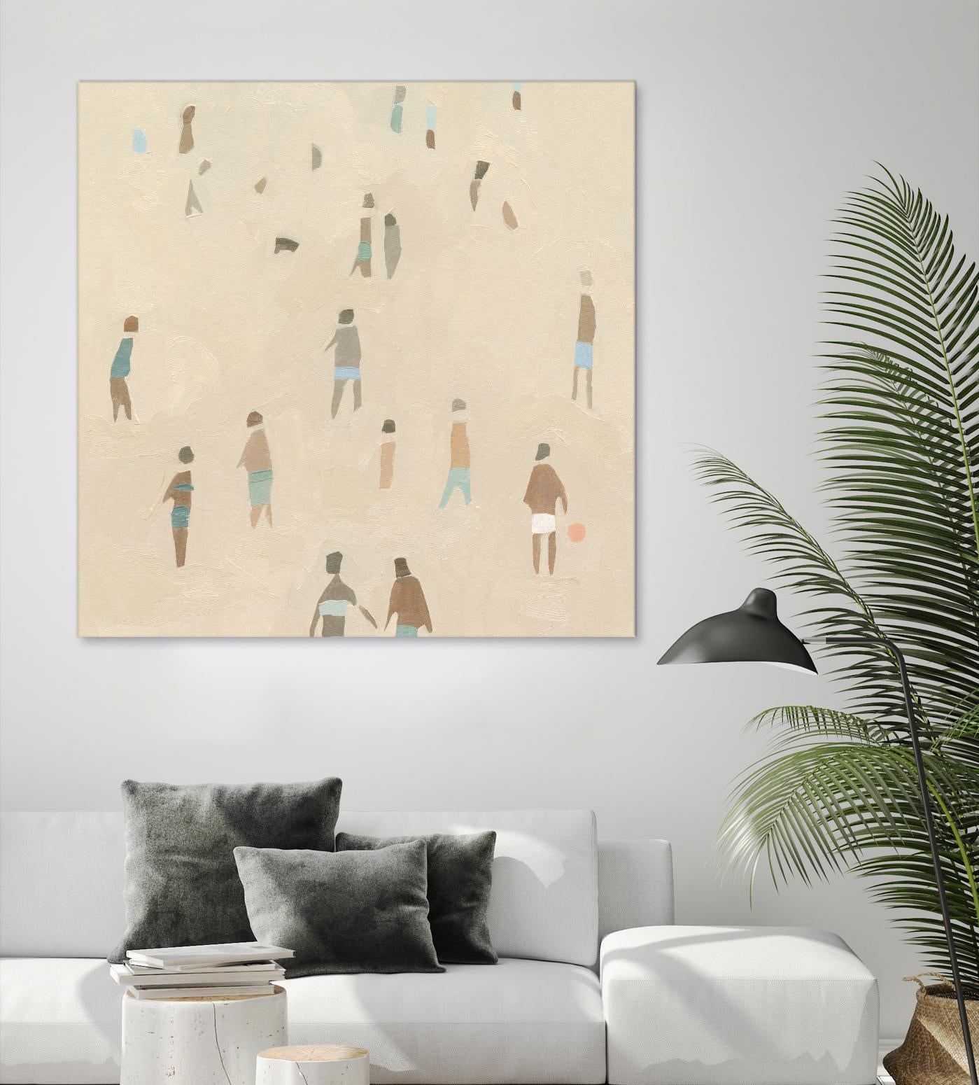 Beach Goer IV by Emma Caroline on GIANT ART - beige coastal tropical abstract
