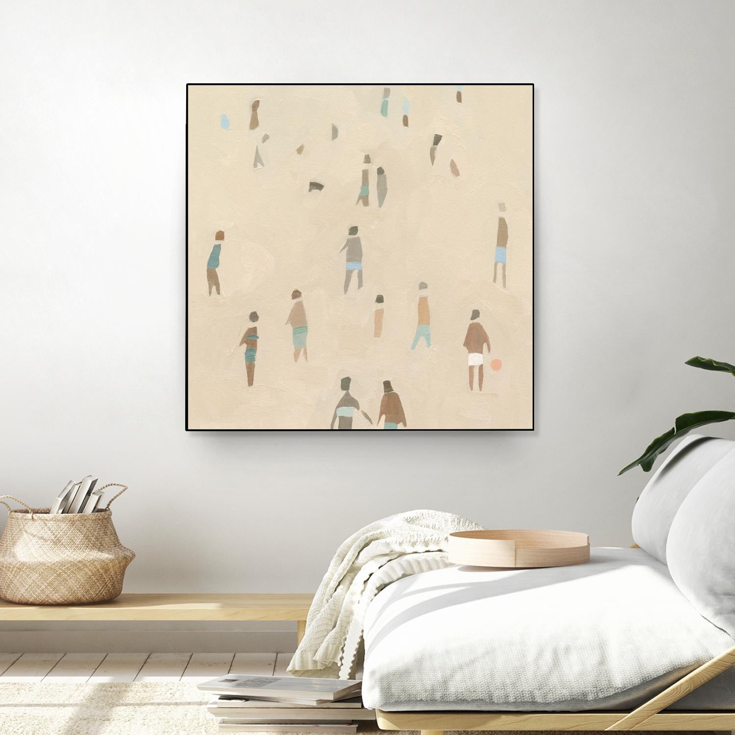 Beach Goer IV by Emma Caroline on GIANT ART - beige coastal tropical abstract
