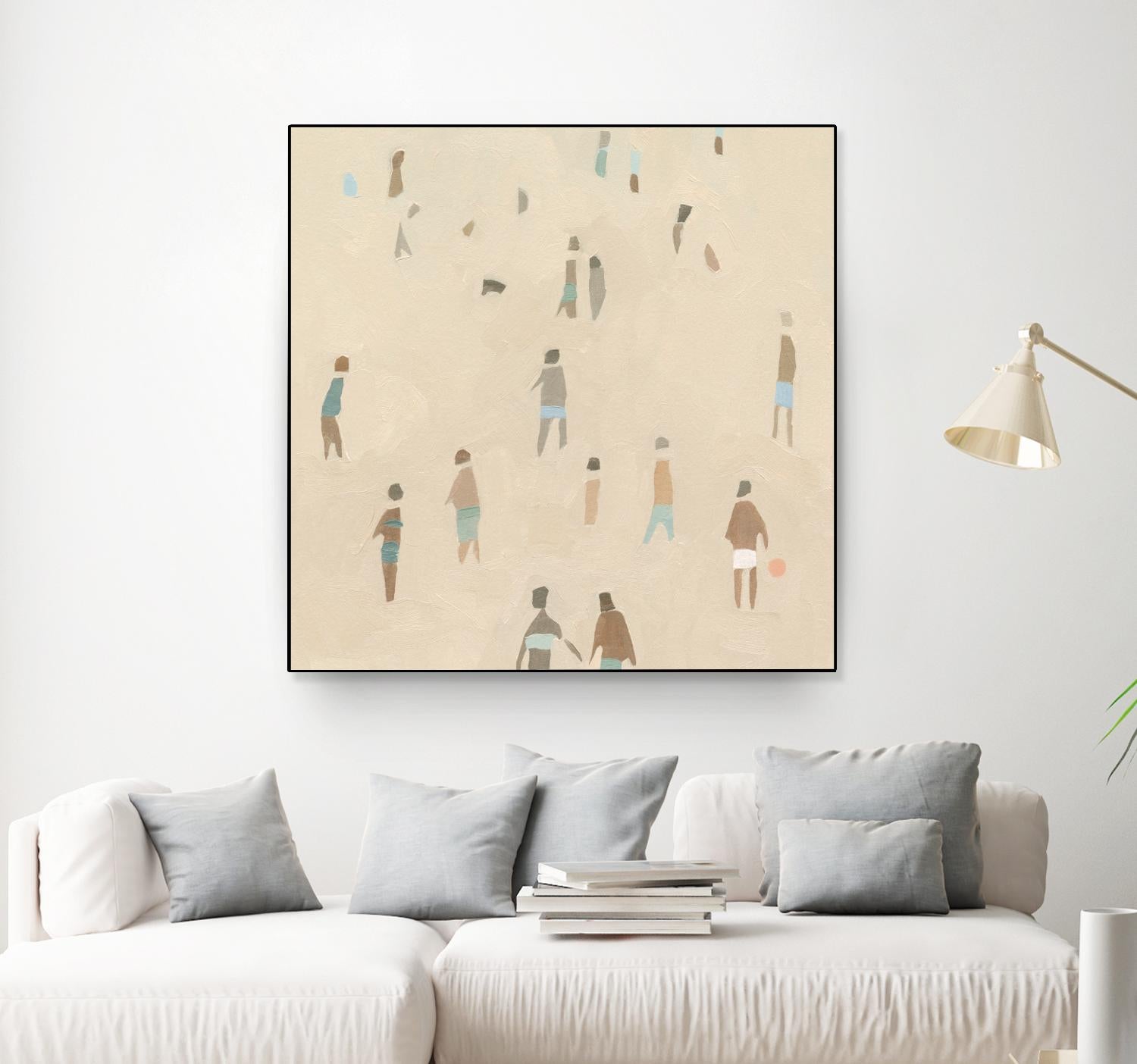 Beach Goer IV by Emma Caroline on GIANT ART - beige coastal tropical abstract