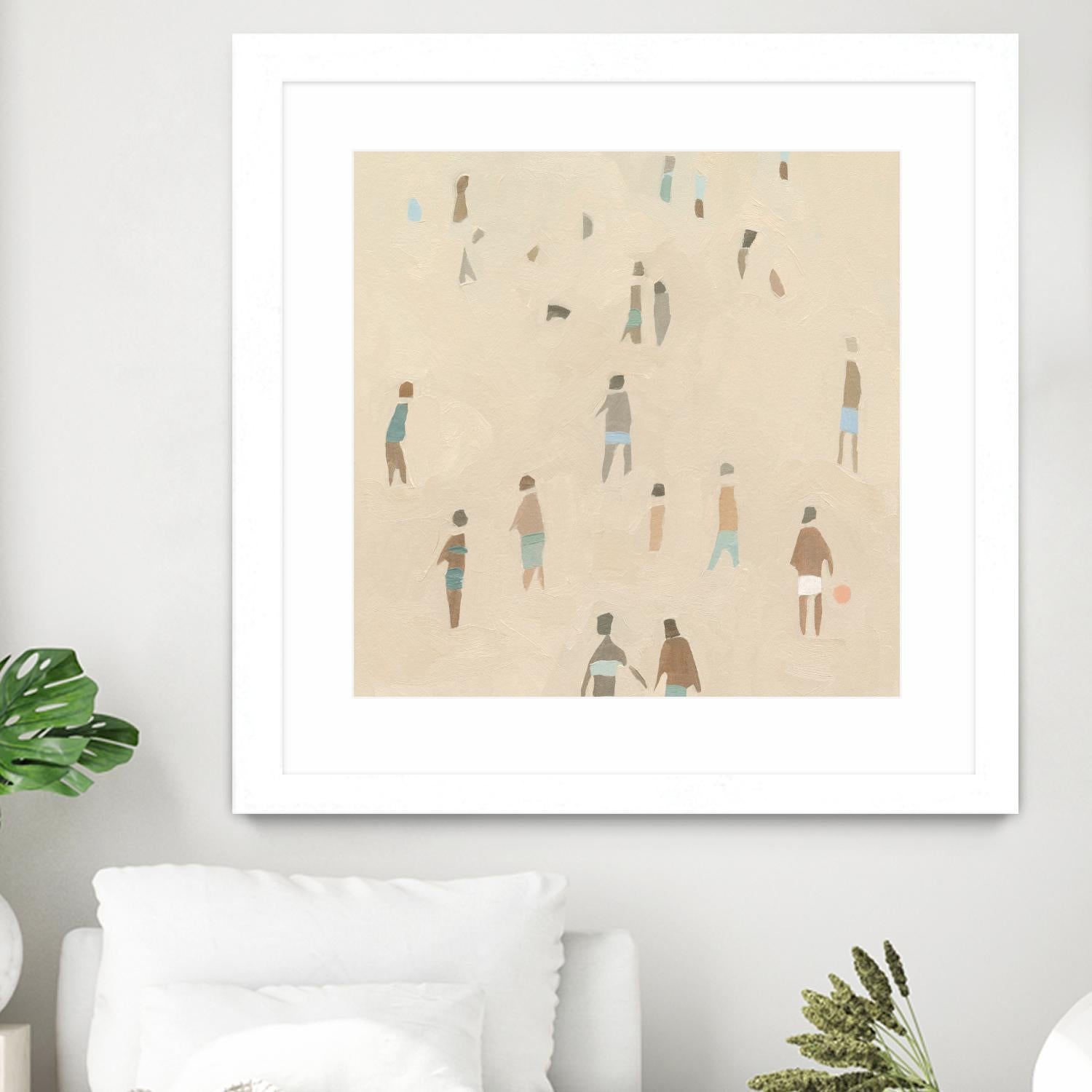 Beach Goer IV by Emma Caroline on GIANT ART - beige coastal tropical abstract